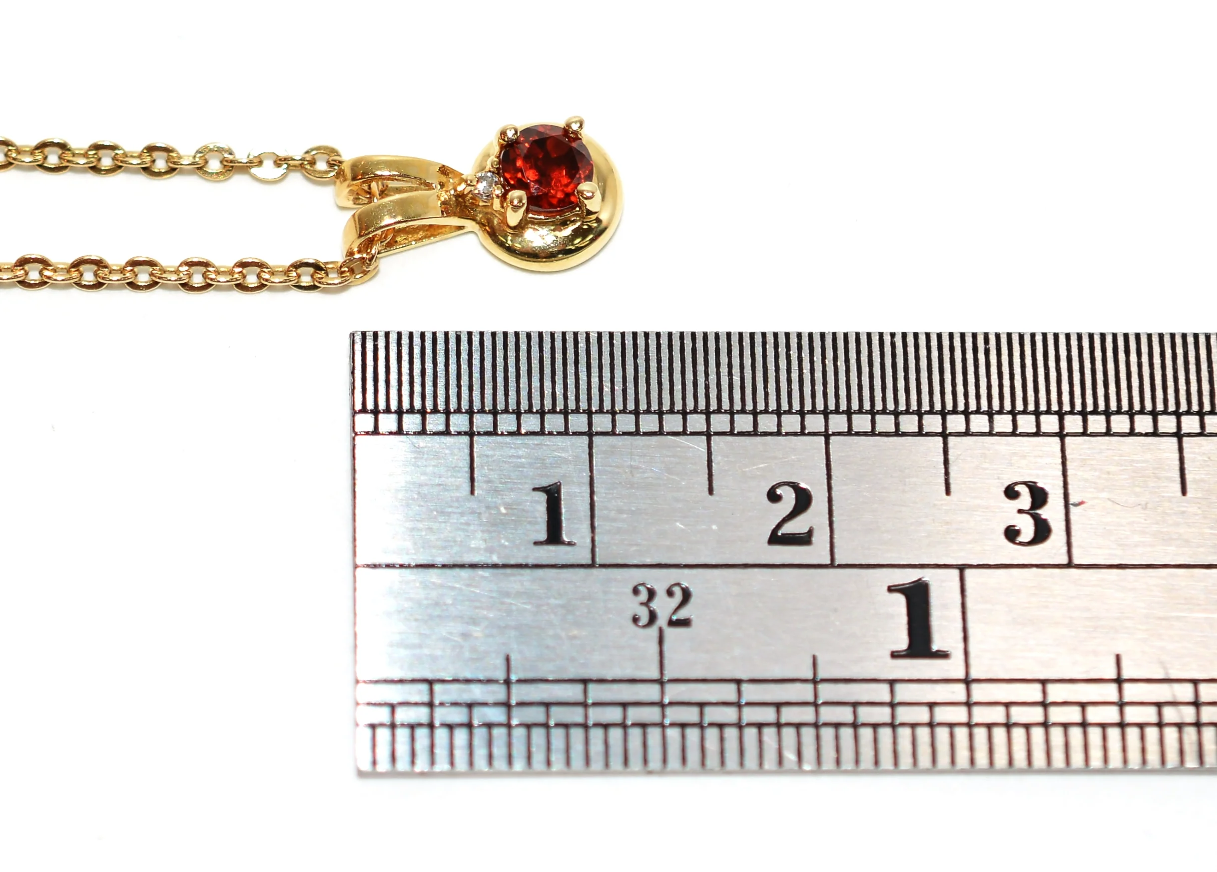 Natural Spessartine Garnet & Diamond Pendant Neckalce 14K Solid Gold .36tcw Gemstone Necklace January Birthstone Pendant Necklace Red Necklace - Image 10