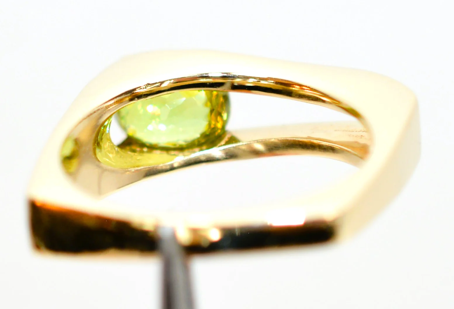 Natural Sphene Ring 14K Solid Gold Ring 1.12ct Gemstone Ring Titanite Ring Solitaire Ring Yellow Ring Green Ring Square Ring Womens Ring Jewelry - Image 7