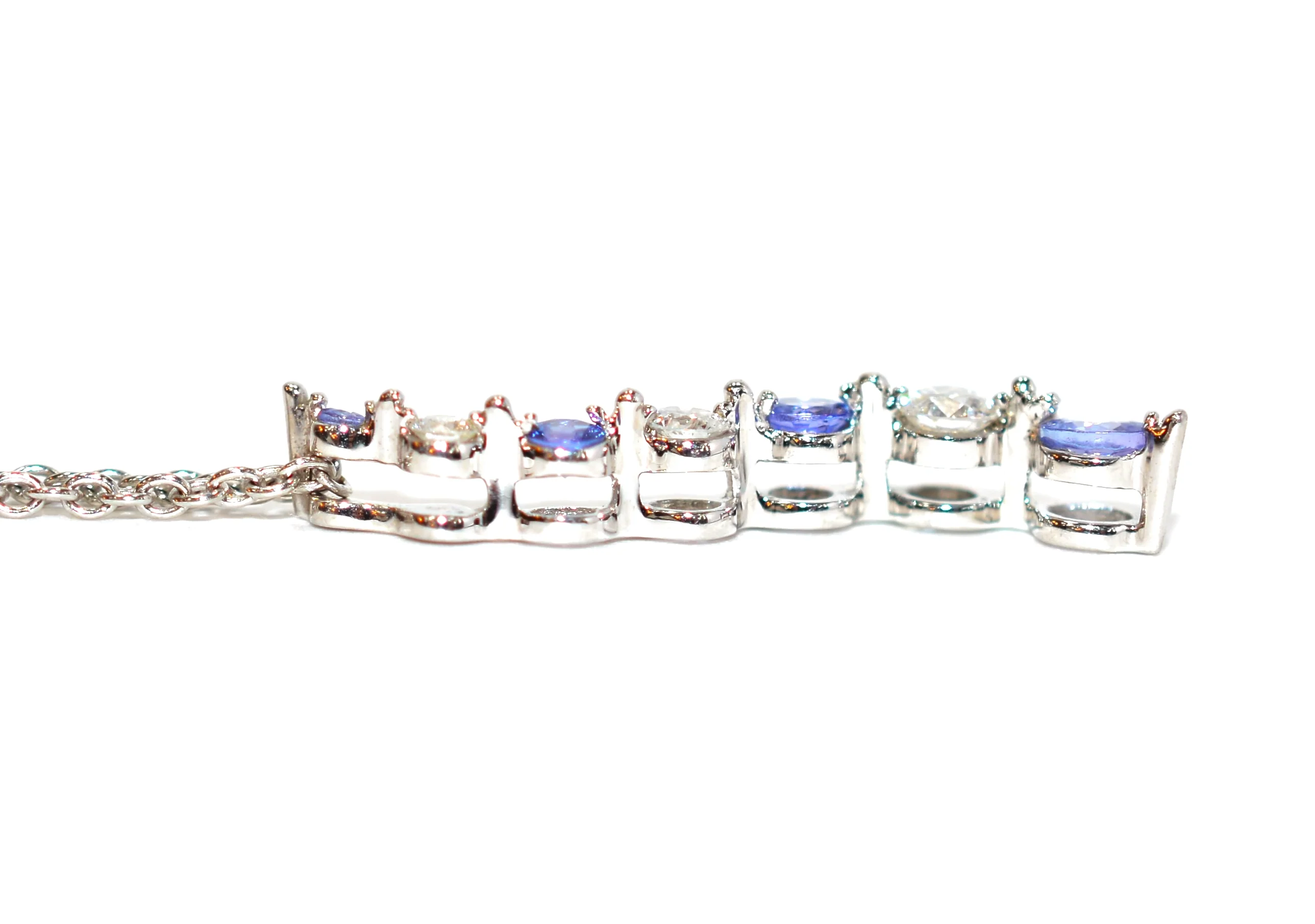 Natural Tanzanite & Diamond Necklace 14K White Gold .51tcw Tanzanite Necklace Pendant Necklace Birthstone Necklace Bridal Jewelry Fine Drop - Image 5
