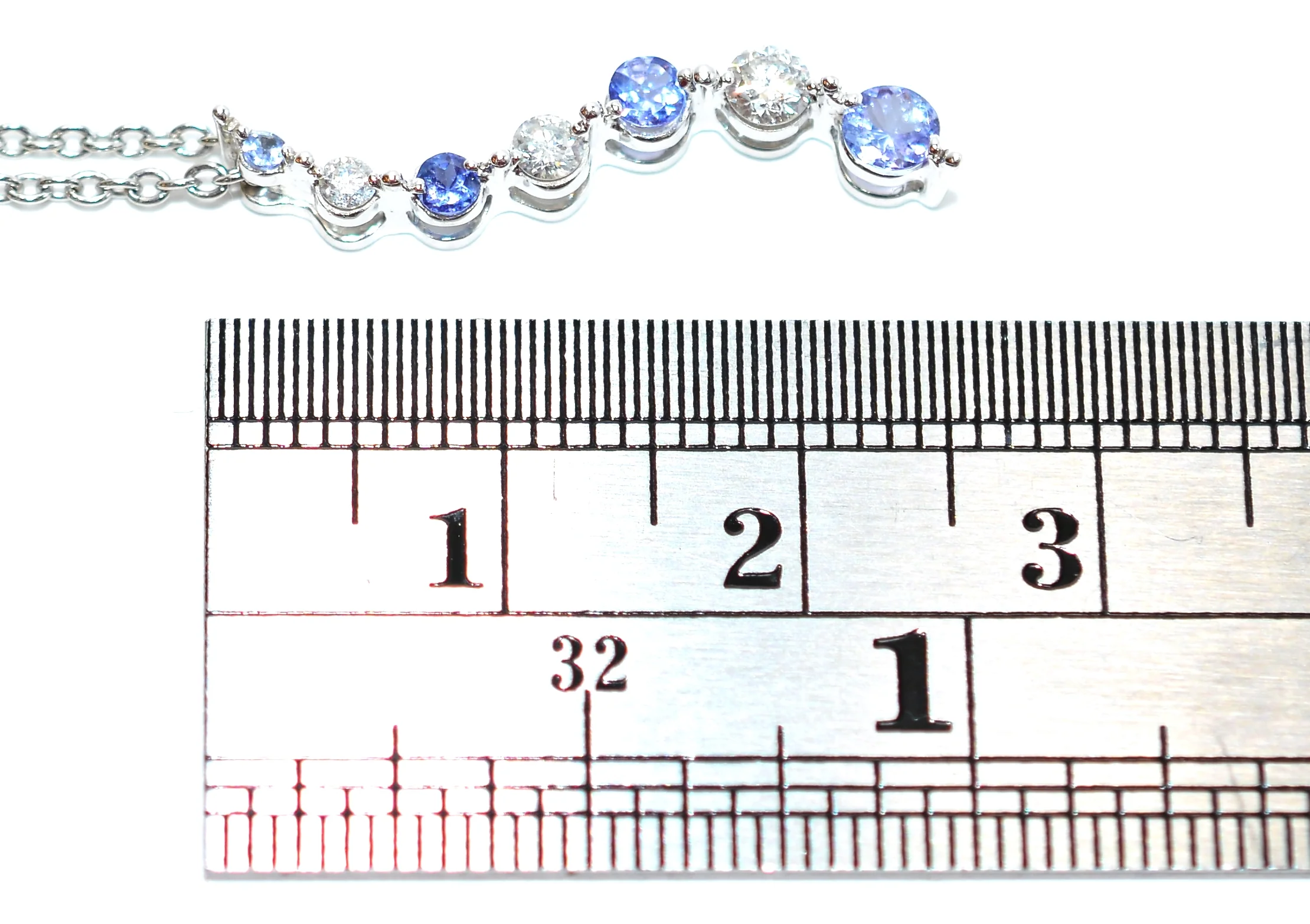 Natural Tanzanite & Diamond Necklace 14K White Gold .51tcw Tanzanite Necklace Pendant Necklace Birthstone Necklace Bridal Jewelry Fine Drop - Image 8