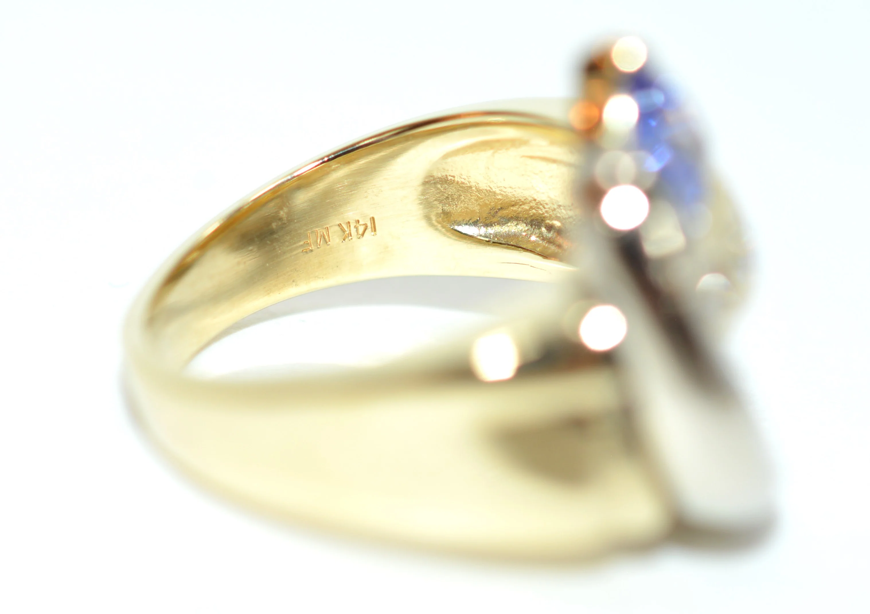Natural Tanzanite & Diamond Ring 14K Solid Gold .76tcw Cocktail Ring Tanzanite Ring Statement Cocktail Birthstone Ring Estate Jewellery Gem - Image 6