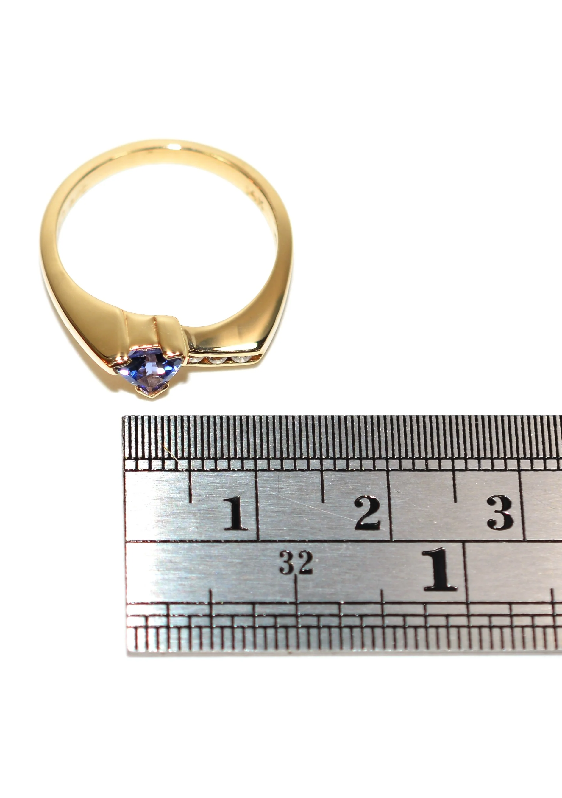 Natural Tanzanite & Diamond Ring 14K Solid Gold .56tcw Gemstone Ring Birthstone Ring Statement Ring Cocktail Ring Tanzanite Ring Estate - Image 10