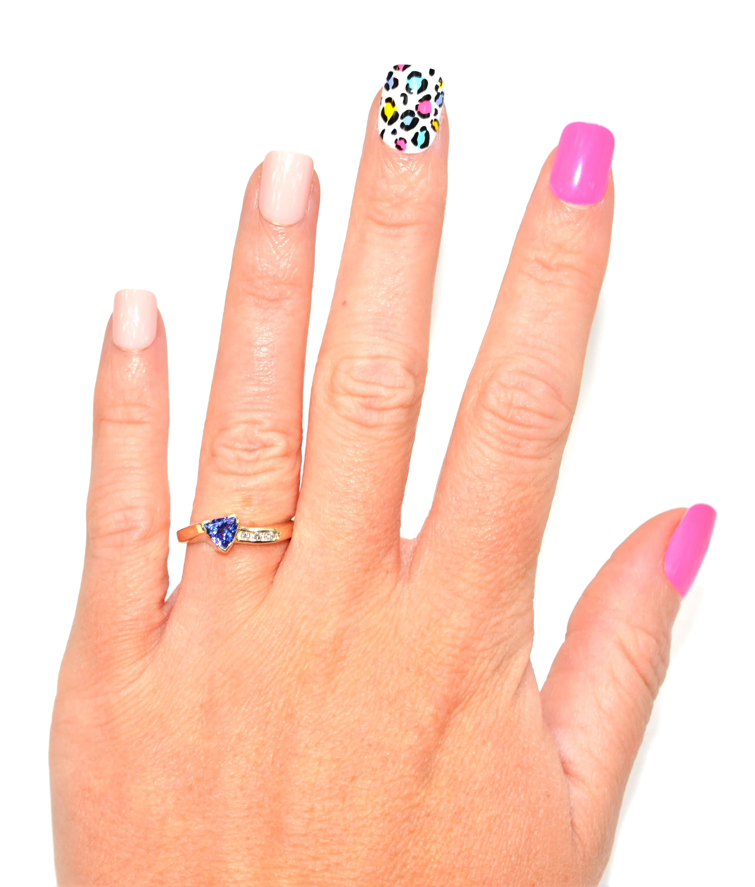 Natural Tanzanite & Diamond Ring 14K Solid Gold .56tcw Gemstone Ring Birthstone Ring Statement Ring Cocktail Ring Tanzanite Ring Estate - Image 2