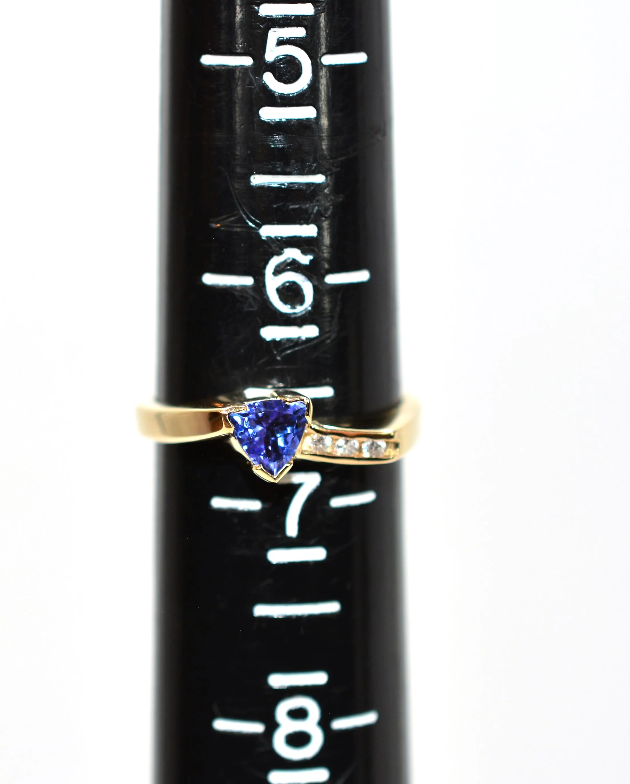 Natural Tanzanite & Diamond Ring 14K Solid Gold .56tcw Gemstone Ring Birthstone Ring Statement Ring Cocktail Ring Tanzanite Ring Estate - Image 9