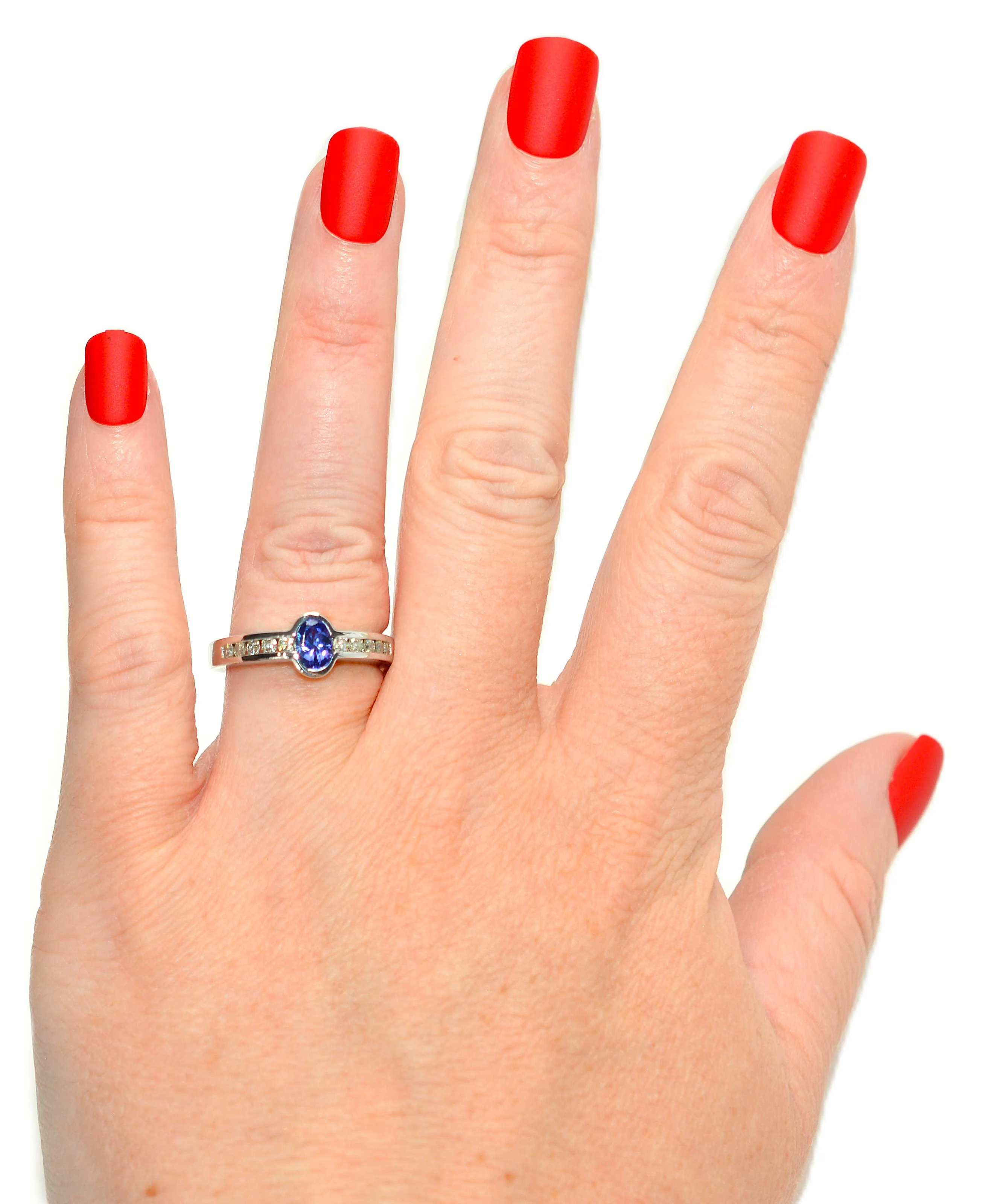 Natural Tanzanite & Diamond Ring 18K Solid White Gold .97tcw Engagement Ring Wedding Ring Birthstone Ring Cocktail Ring Bridal - Image 2