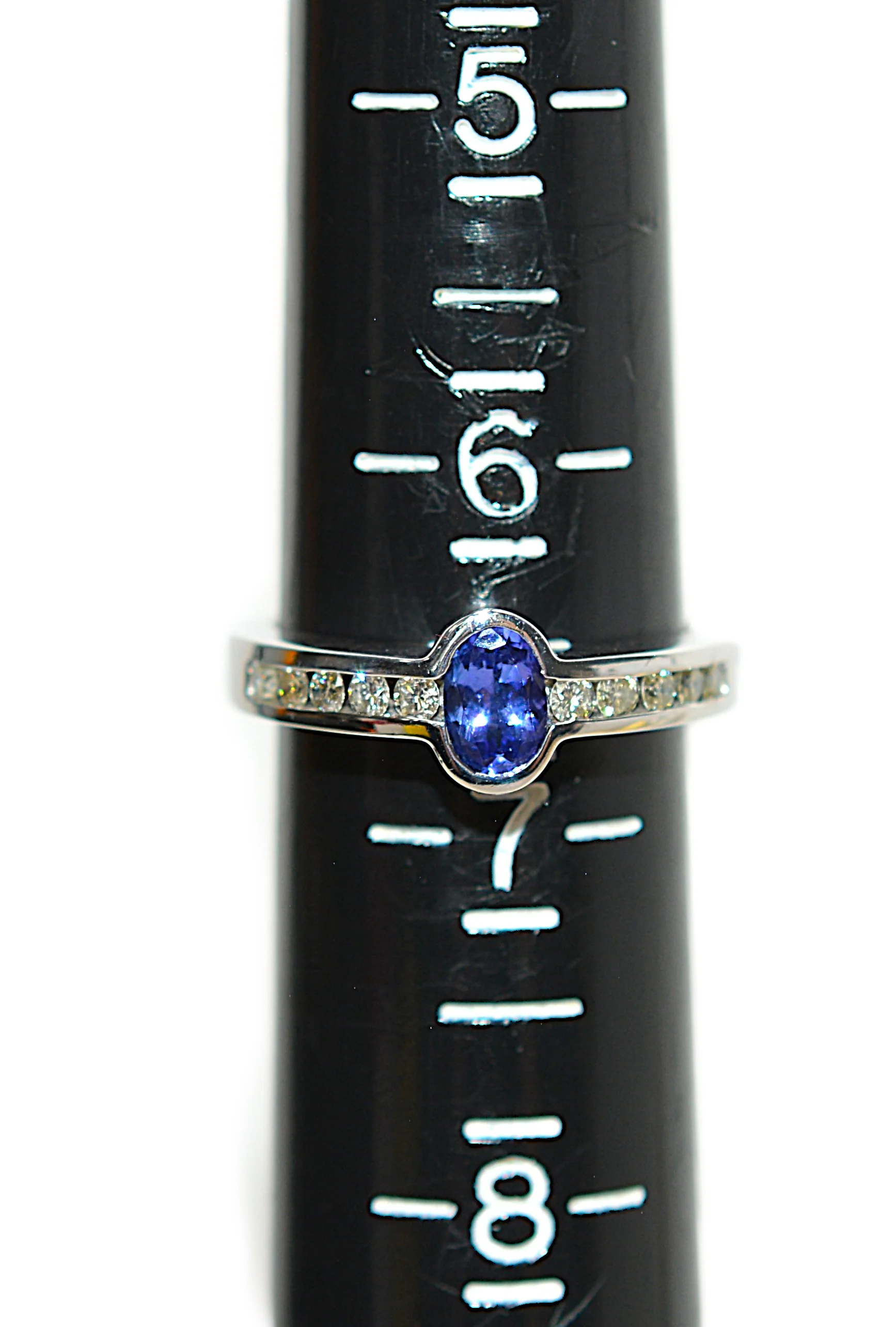 Natural Tanzanite & Diamond Ring 18K Solid White Gold .97tcw Engagement Ring Wedding Ring Birthstone Ring Cocktail Ring Bridal - Image 9