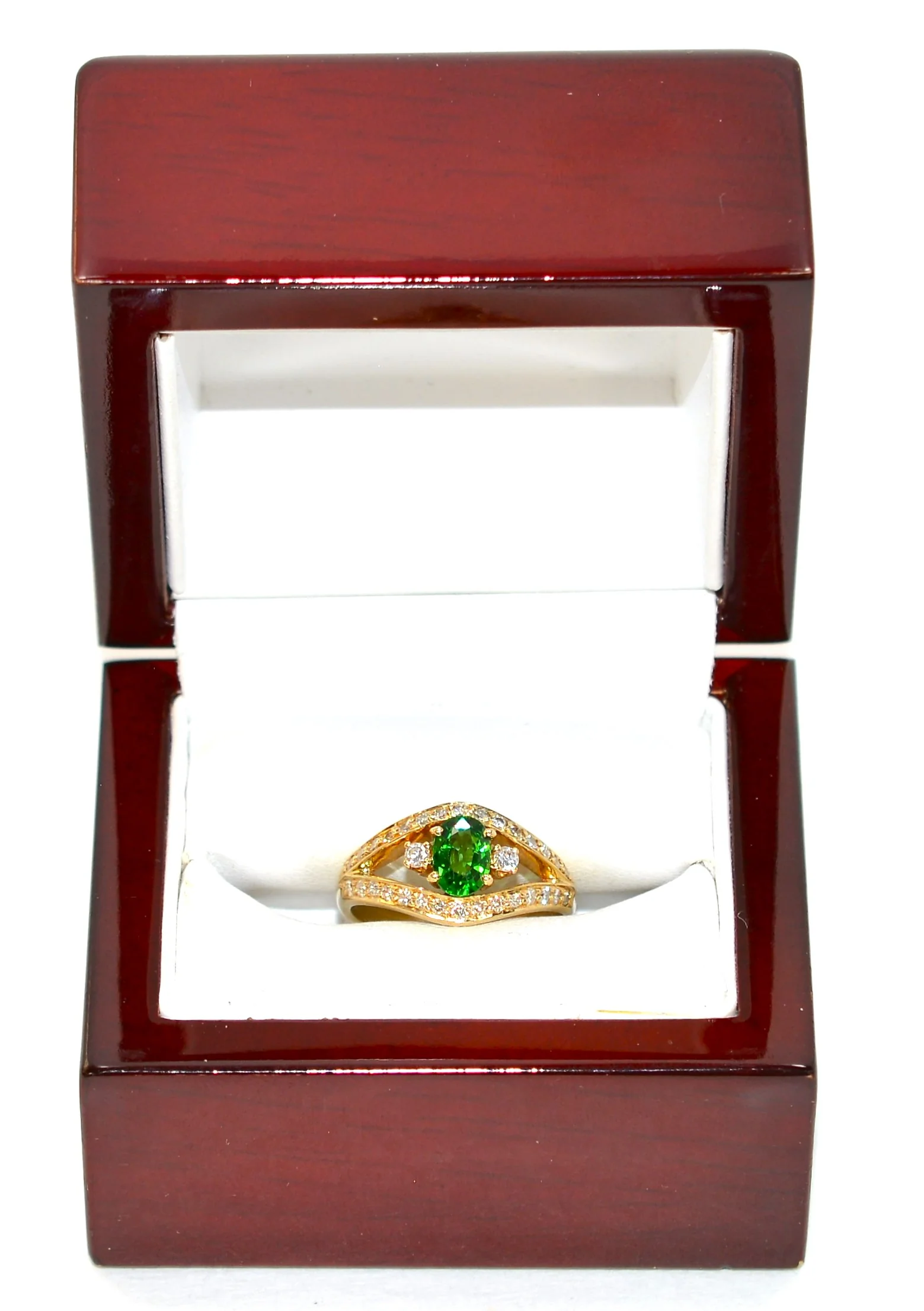 Natural Tsavorite Garnet & Diamond Ring 14K Solid Gold Ring 1.05tcw Garnet Ring Green Ring Birthstone Ring Cocktail Ring Fine Statement Ring - Image 12