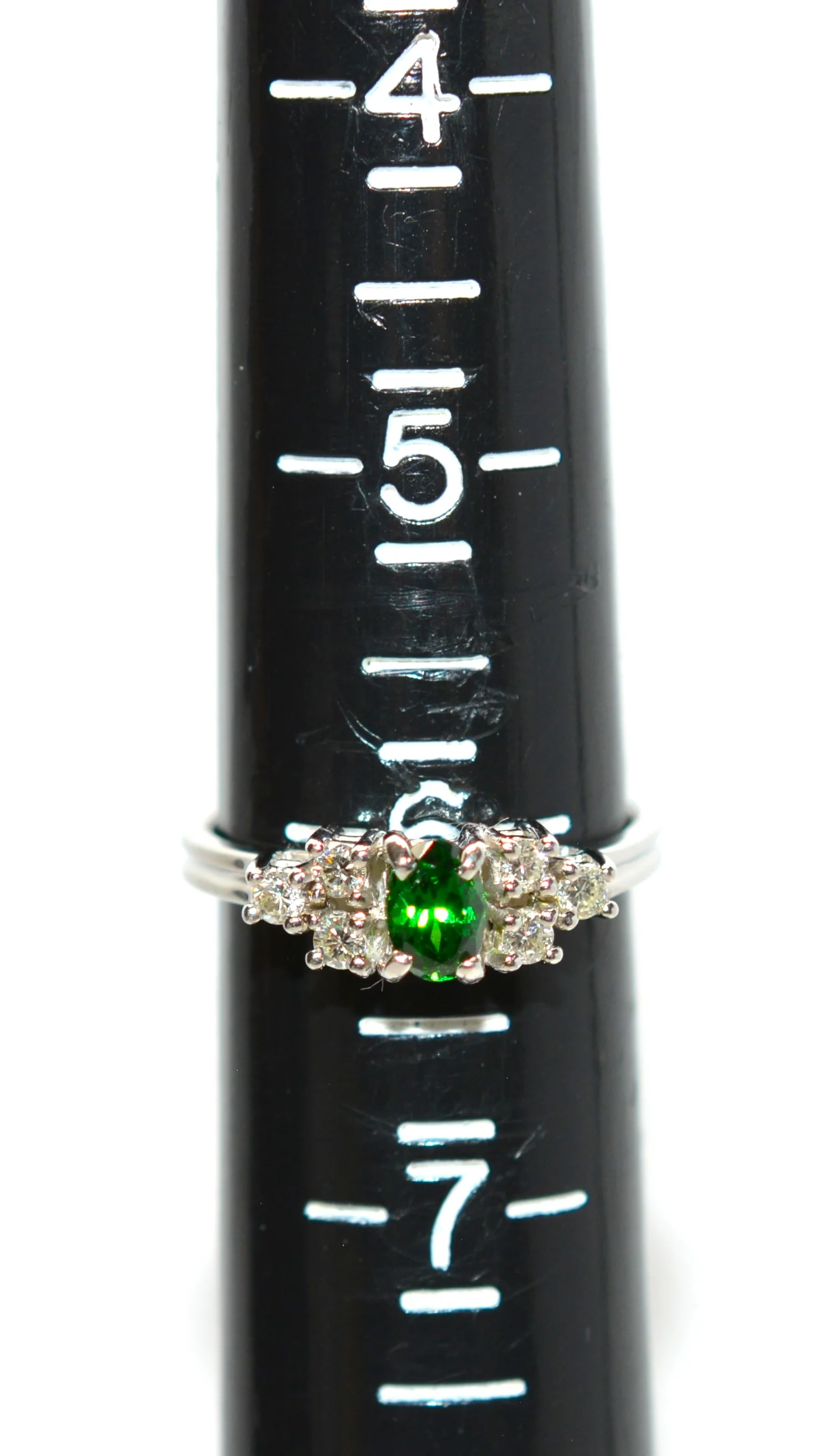 Natural Tsavorite Garnet & Diamond Ring Solid Platinum .75tcw Gemstone Ring Engagement Ring Women's Ring Wedding Ring Bridal Jewelry Green - Image 9