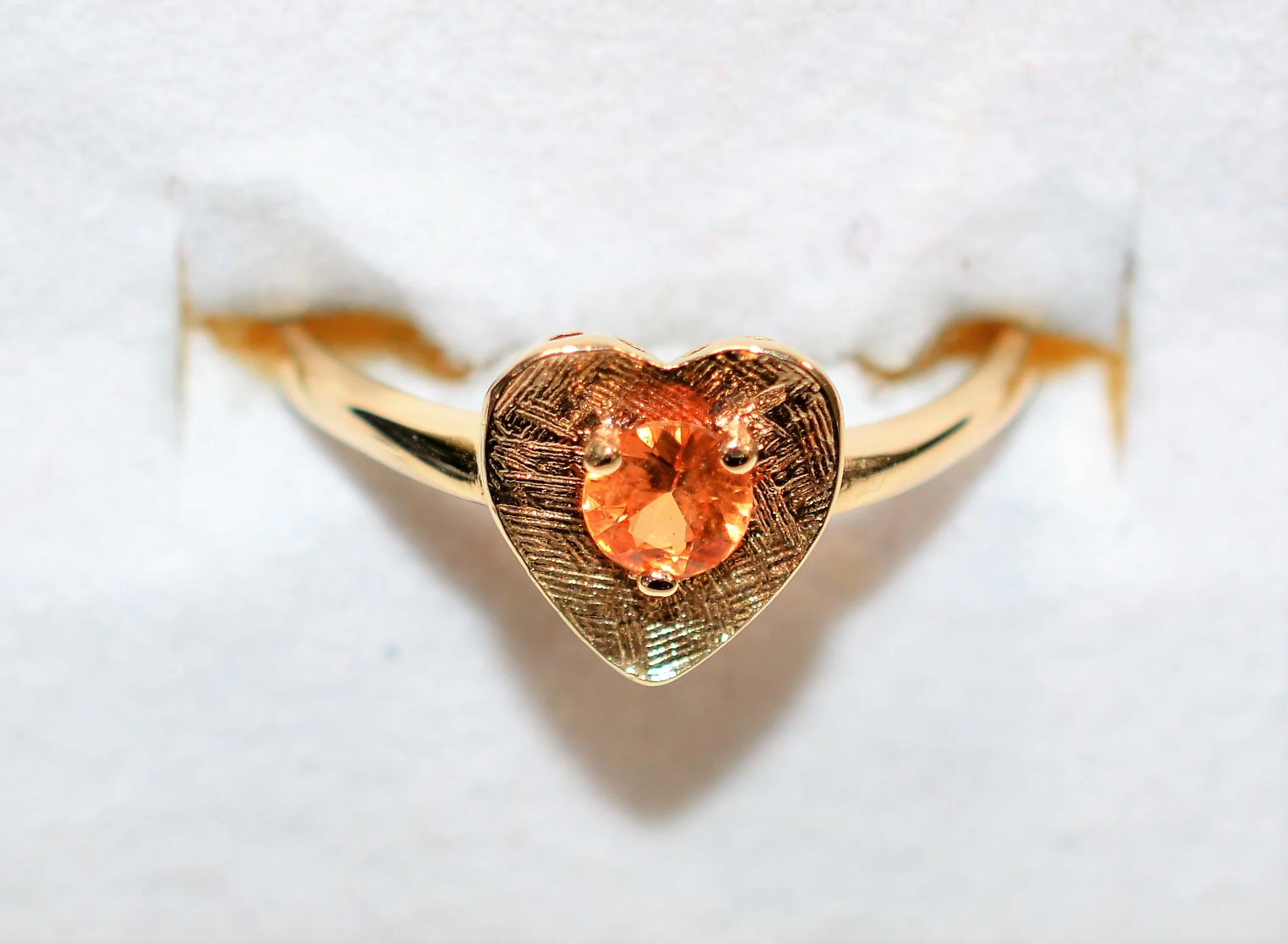 Natural Padparadscha Sapphire Ring 10K Solid Gold .30ct Solitaire Ring Heart Ring Gemstone Ring Promise Ring Love Ring Engagement Ring Fine - Image 5