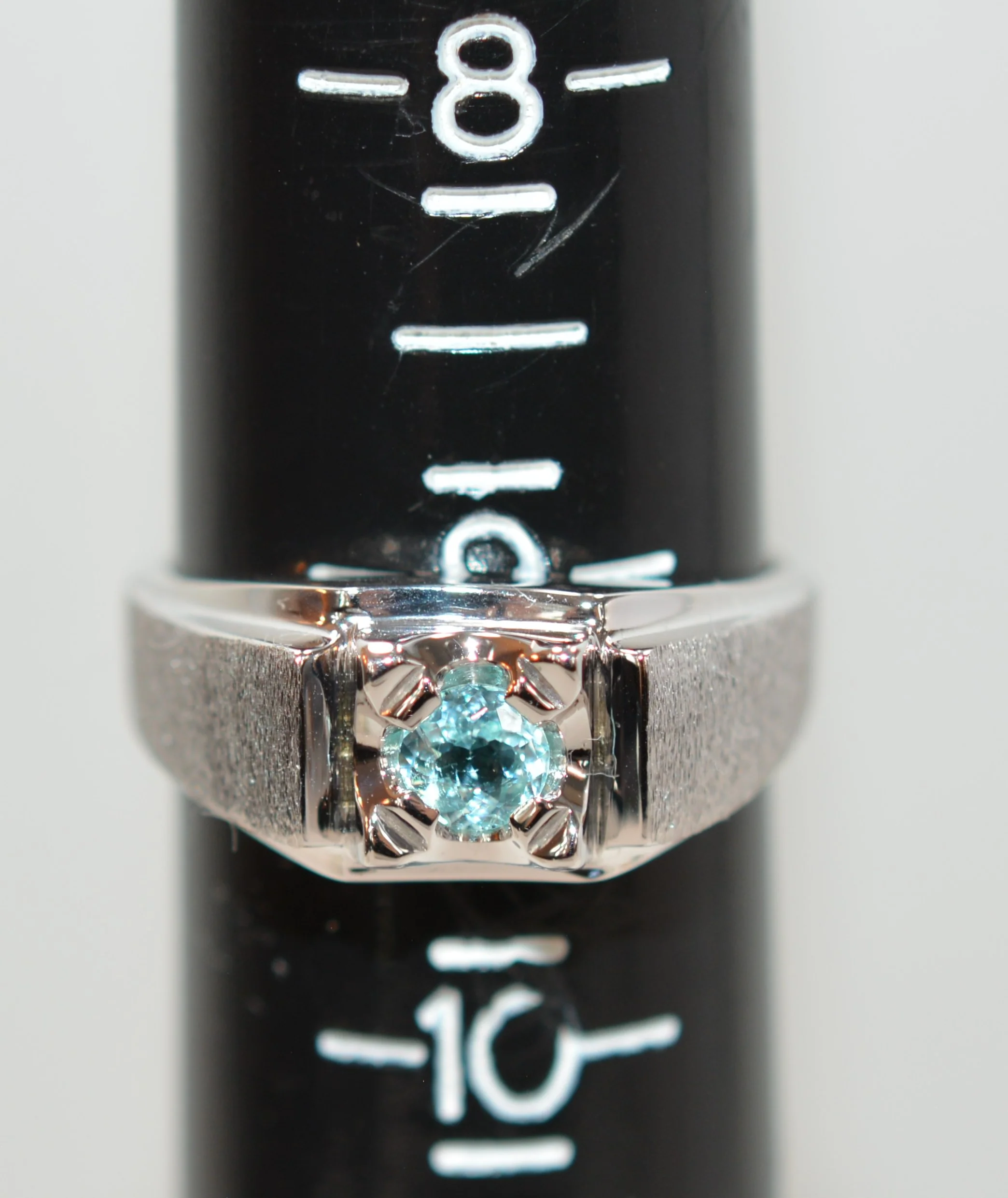 Natural Paraiba Tourmaline Ring 14K Solid White Gold .32ct Solitaire Ring Men's Ring Gemstone Ring Estate Jewelry Jewellery Fine Ring Blue - Image 9