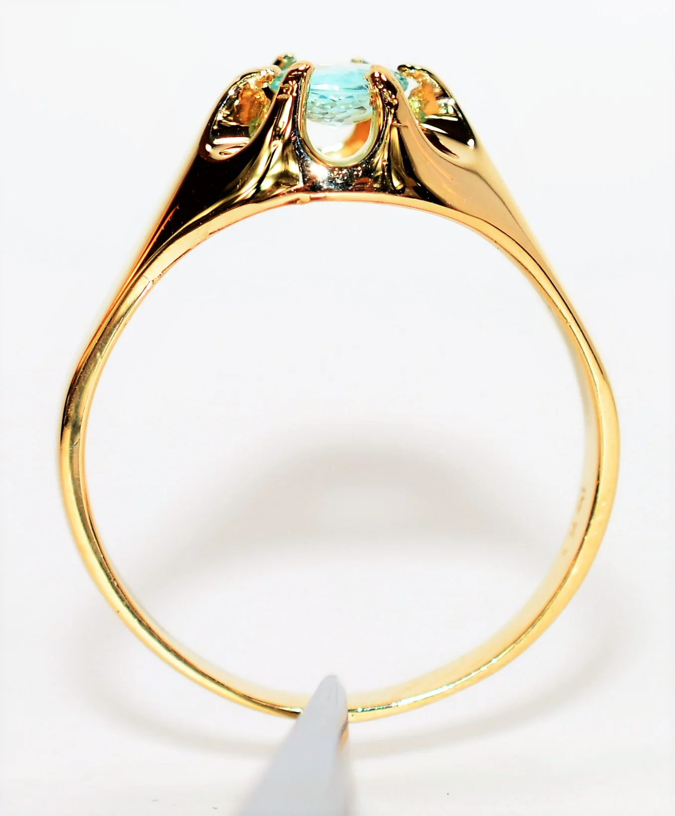 Natural Paraiba Tourmaline Ring 14K Solid Gold .52ct Men's Ring Solitaire Ring Statement Ring Gemstone Ring Estate Ring Fine Jewellery - Image 3