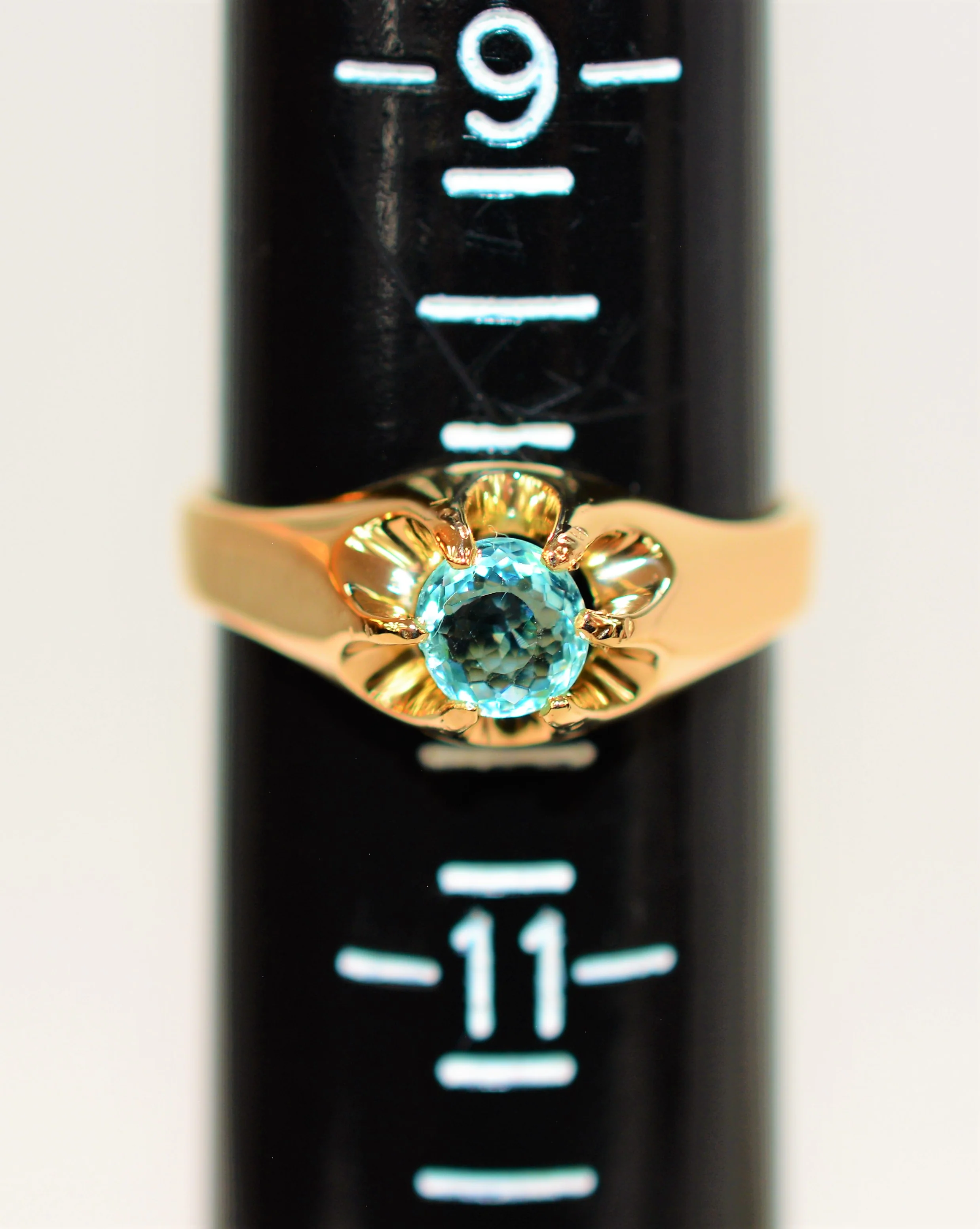 Natural Paraiba Tourmaline Ring 14K Solid Gold .52ct Men's Ring Solitaire Ring Statement Ring Gemstone Ring Estate Ring Fine Jewellery - Image 9
