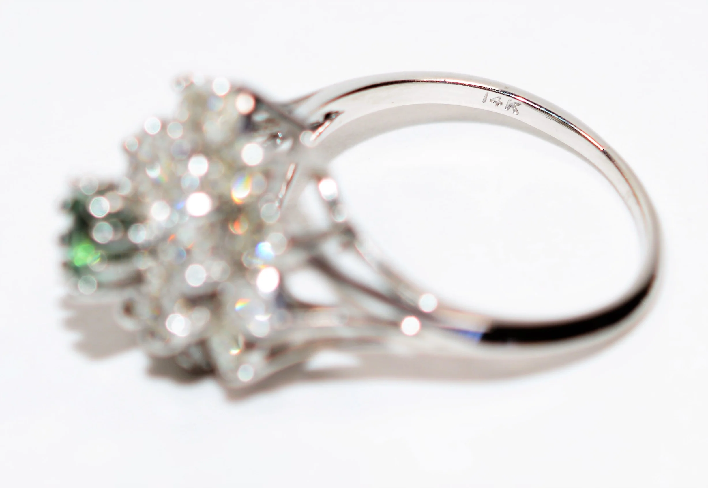 Natural Paraiba Tourmaline & Diamond Ring 14K Solid White Gold 2.46tcw Diamond Halo Ring Flower Ring Statement Ring Cocktail Ring Fine Jewel - Image 6
