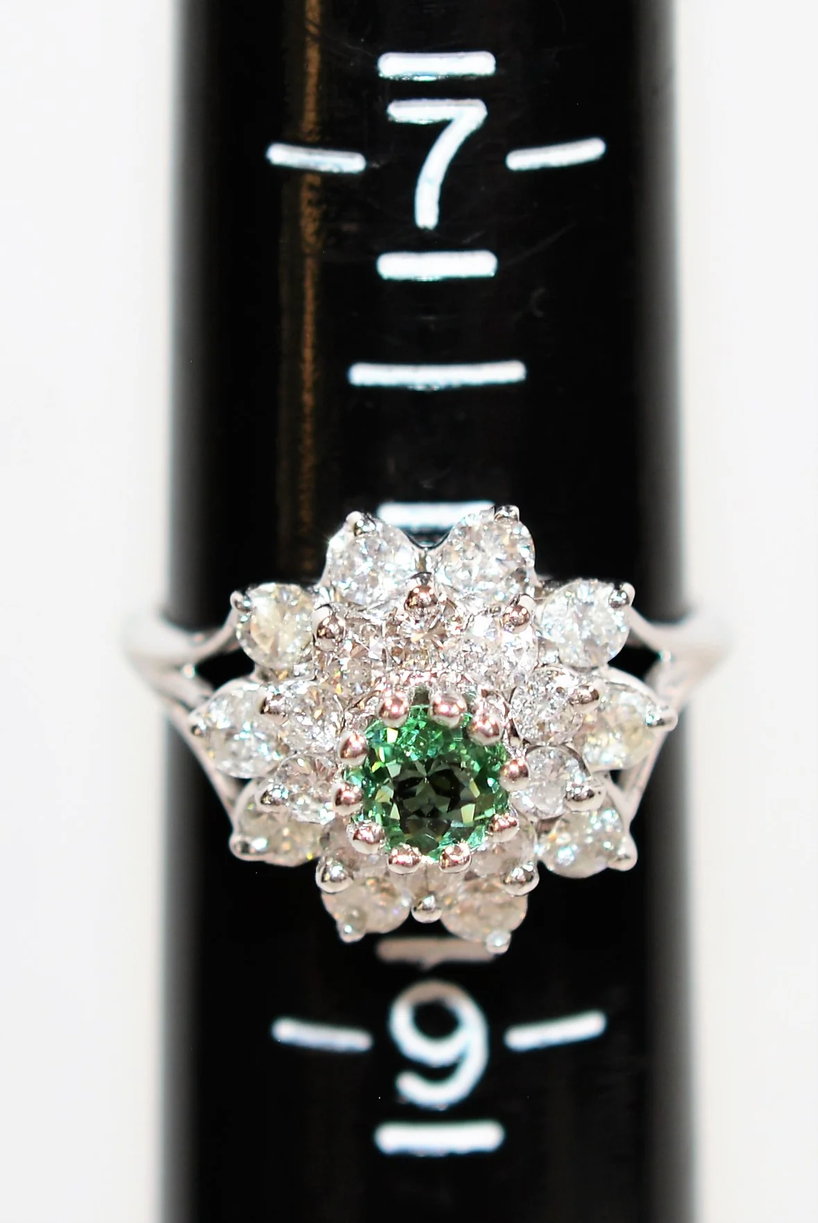 Natural Paraiba Tourmaline & Diamond Ring 14K Solid White Gold 2.46tcw Diamond Halo Ring Flower Ring Statement Ring Cocktail Ring Fine Jewel - Image 9