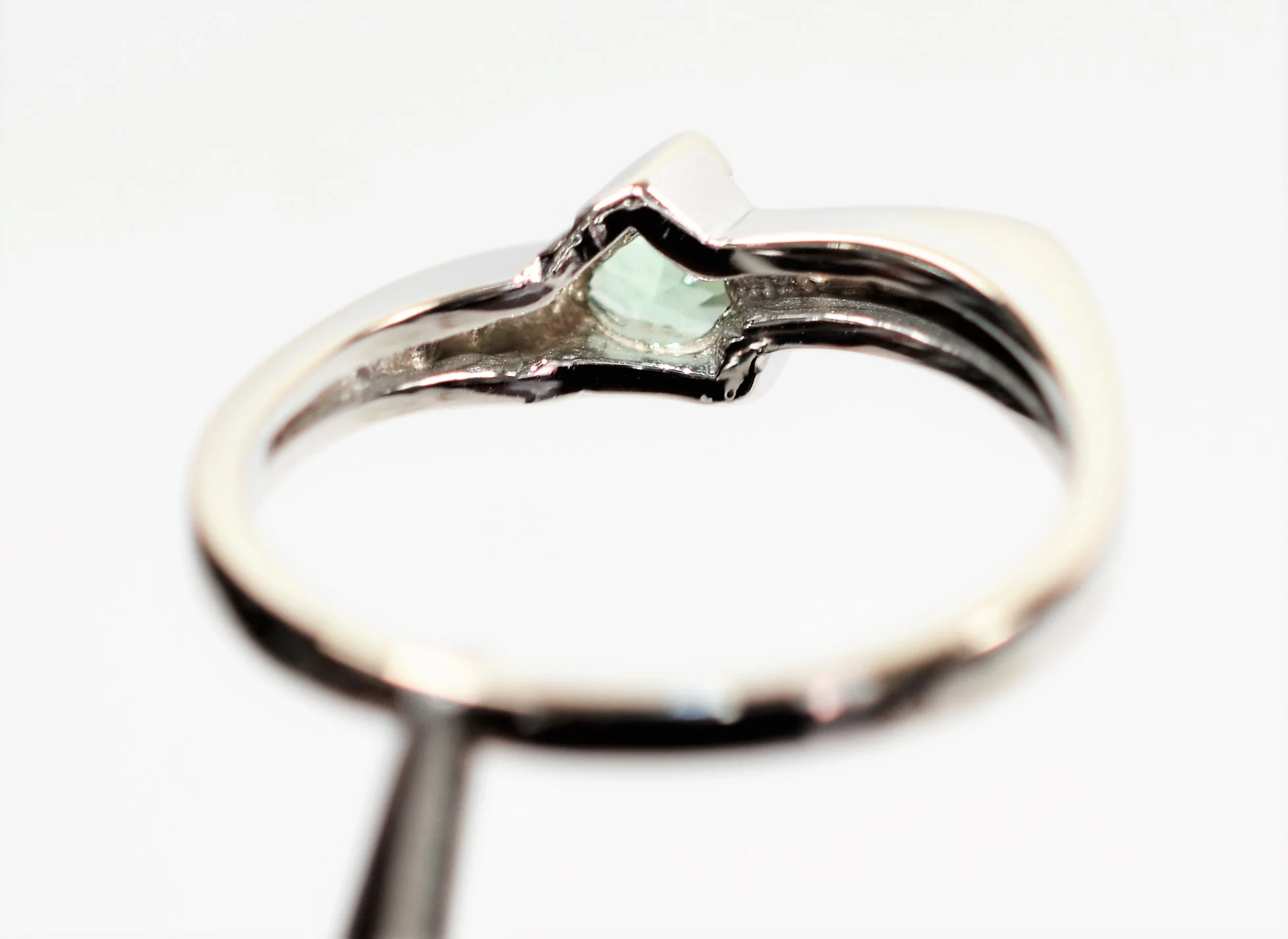 Natural Paraiba Tourmaline & Diamond Ring 14K Solid White Gold .47tcw Trillion Women's Ring Estate Jewelry Jewellery Vintage Fine Gems - Image 7