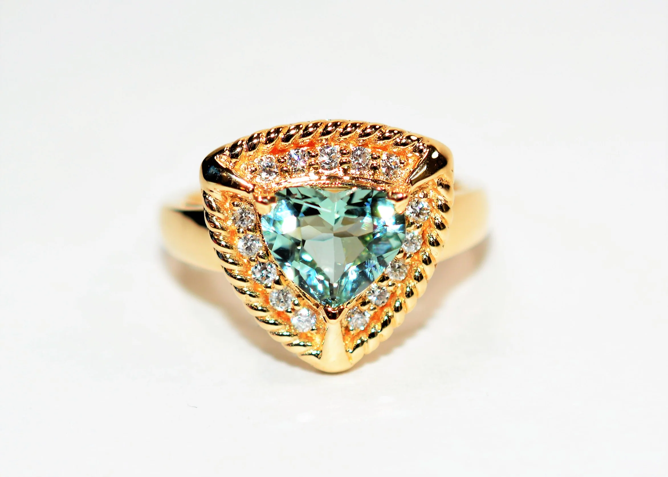 Natural Paraiba Tourmaline & Diamond Ring 14K Solid Gold 1.65tcw Heart Gemstone Women's Ring Statement Ring Cocktail Ring Fine Jewelry Love