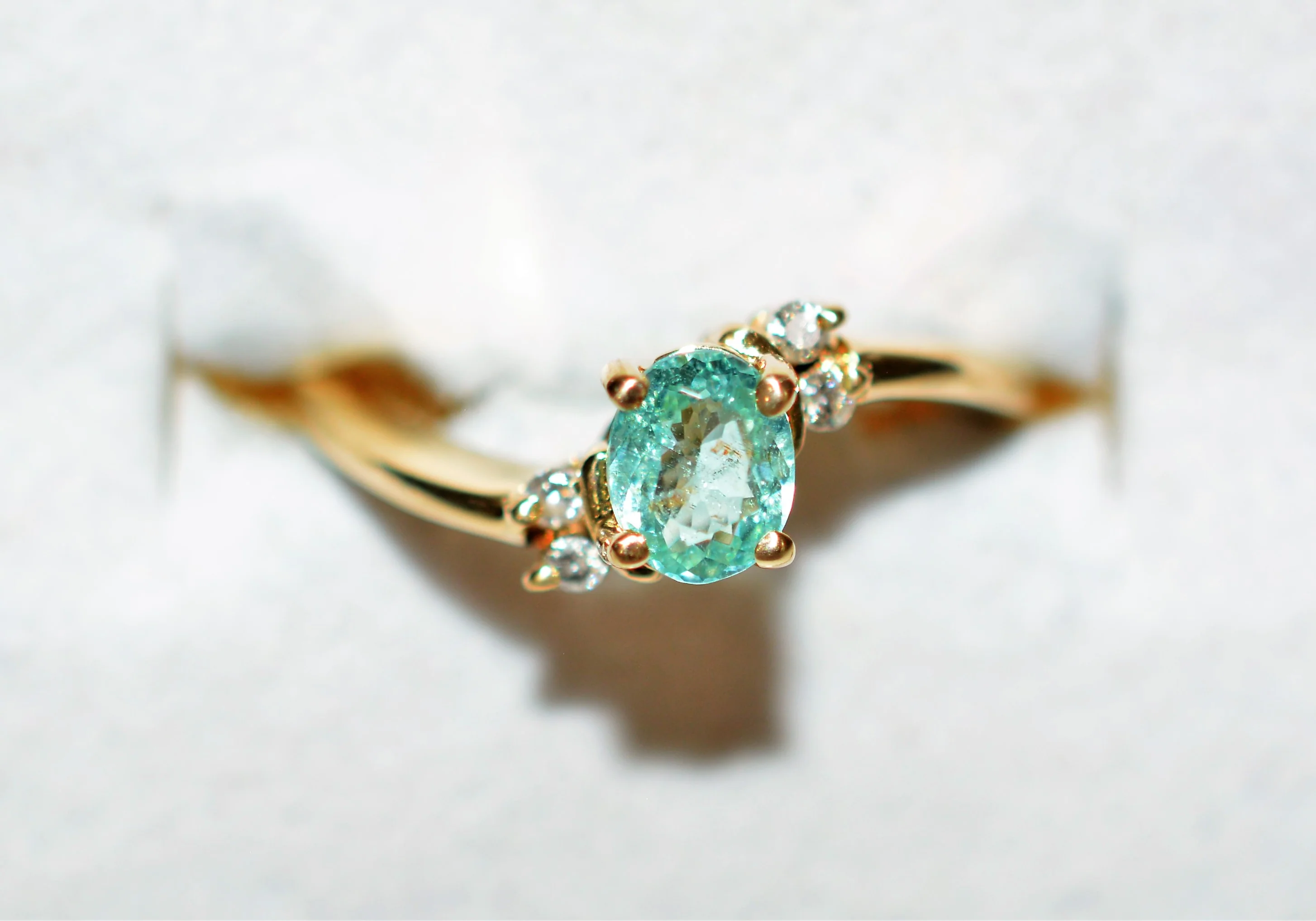 Natural Paraiba Tourmaline & Diamond Ring 14K Solid Gold .55tcw Women's Ring Statement Ring Birthstone Ring Ladies Ring Promise Ring Jewelry - Image 5