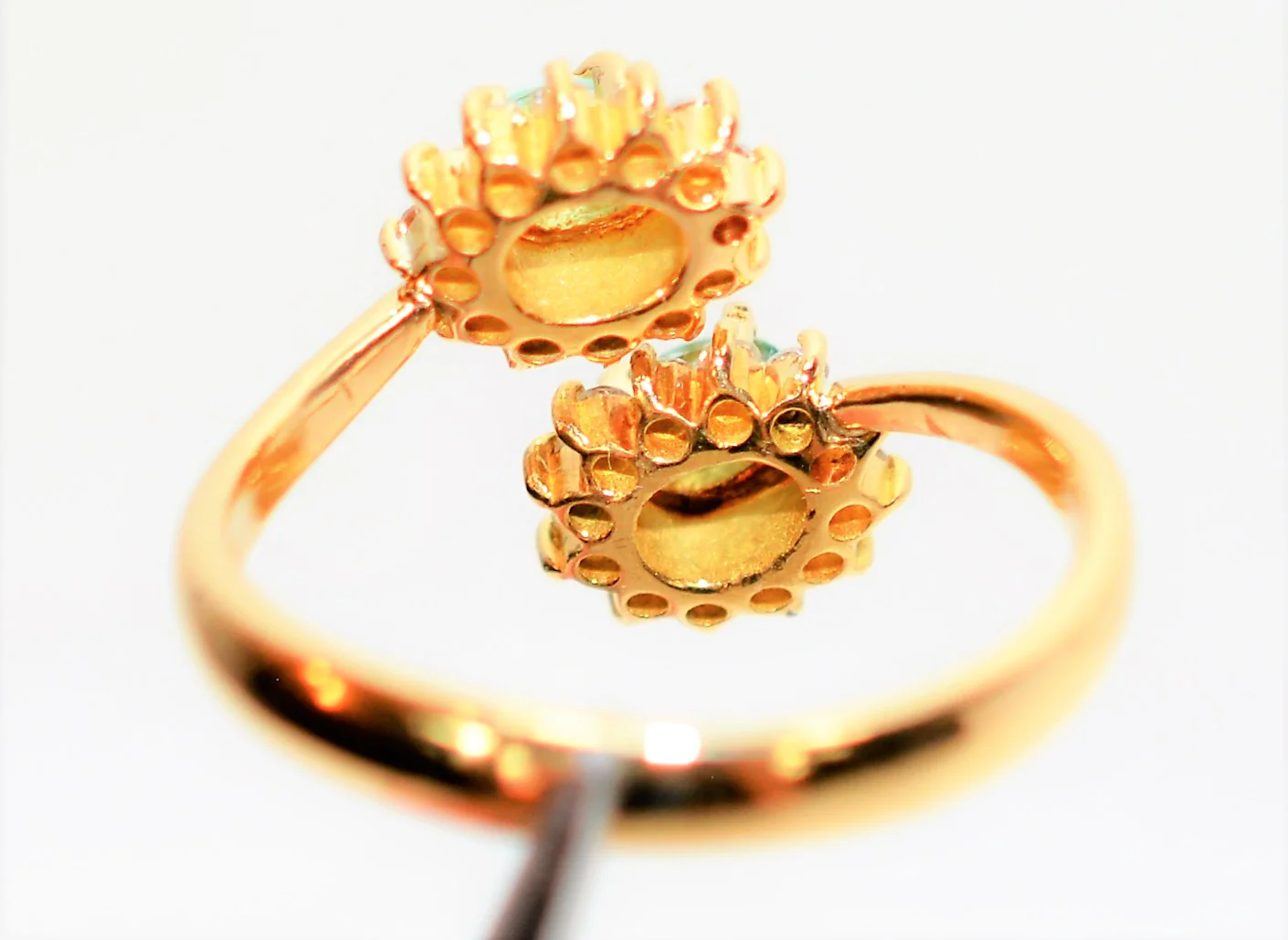 Natural Paraiba Tourmaline & Diamond Ring 18K Solid Gold .44tcw Gemstone Cluster Women's Ring Estate Jewelry Jewellery Fine Jewelry - Image 8