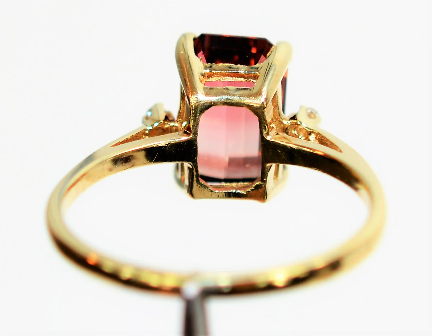Natural Bi-Color Pink Tourmaline & Diamond Ring 10K Solid Gold 2.85tcw Engagement Ring Statement Ring Women's Ring Cocktail Ring Gemstone Ring - Image 7