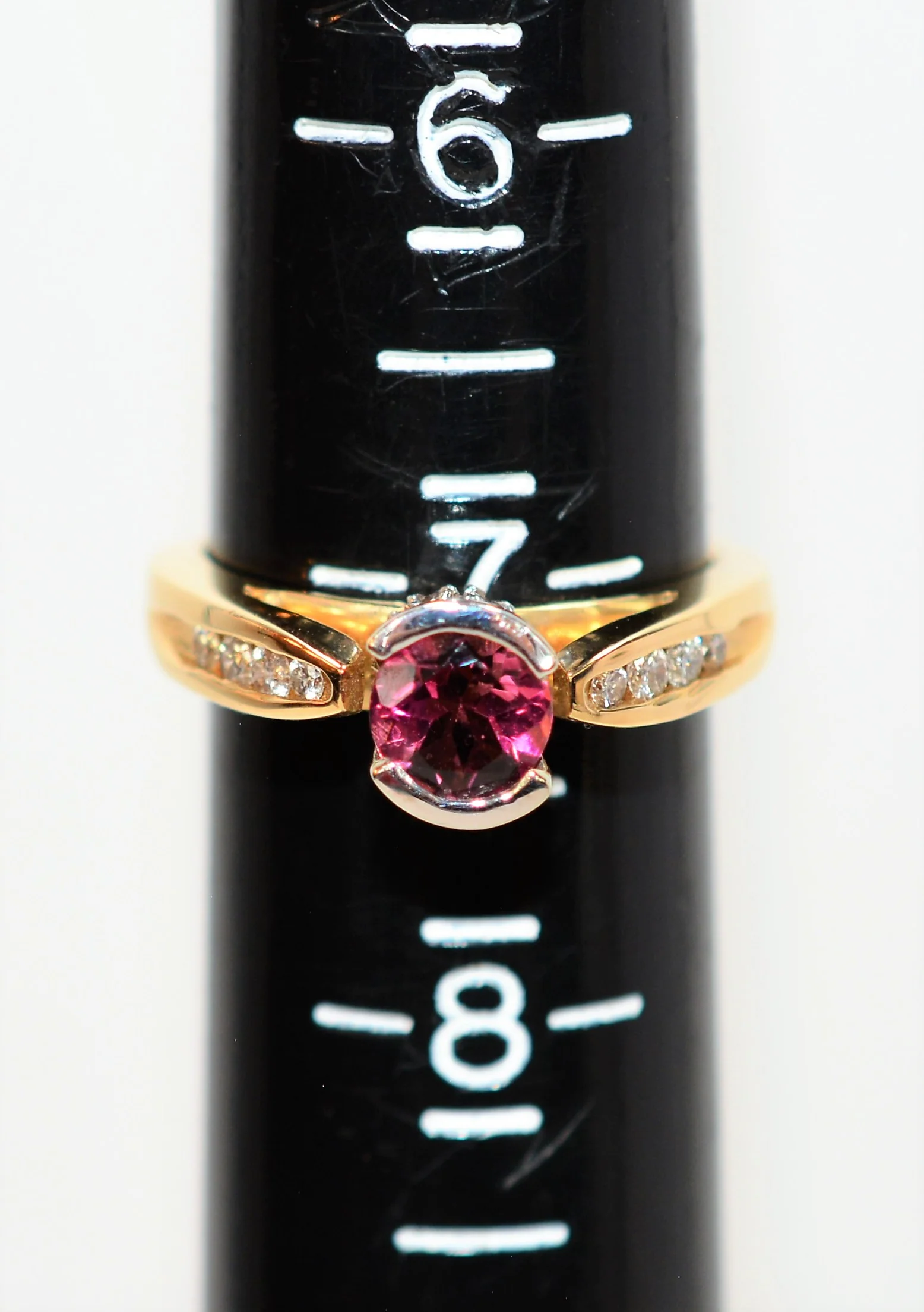 Natural Rubellite & Diamond Ring 14K Solid Gold .98tcw Pink Tourmaline Ring Womens Ring Engagement Ring Cocktail Ring Statement Ring Bridal - Image 9
