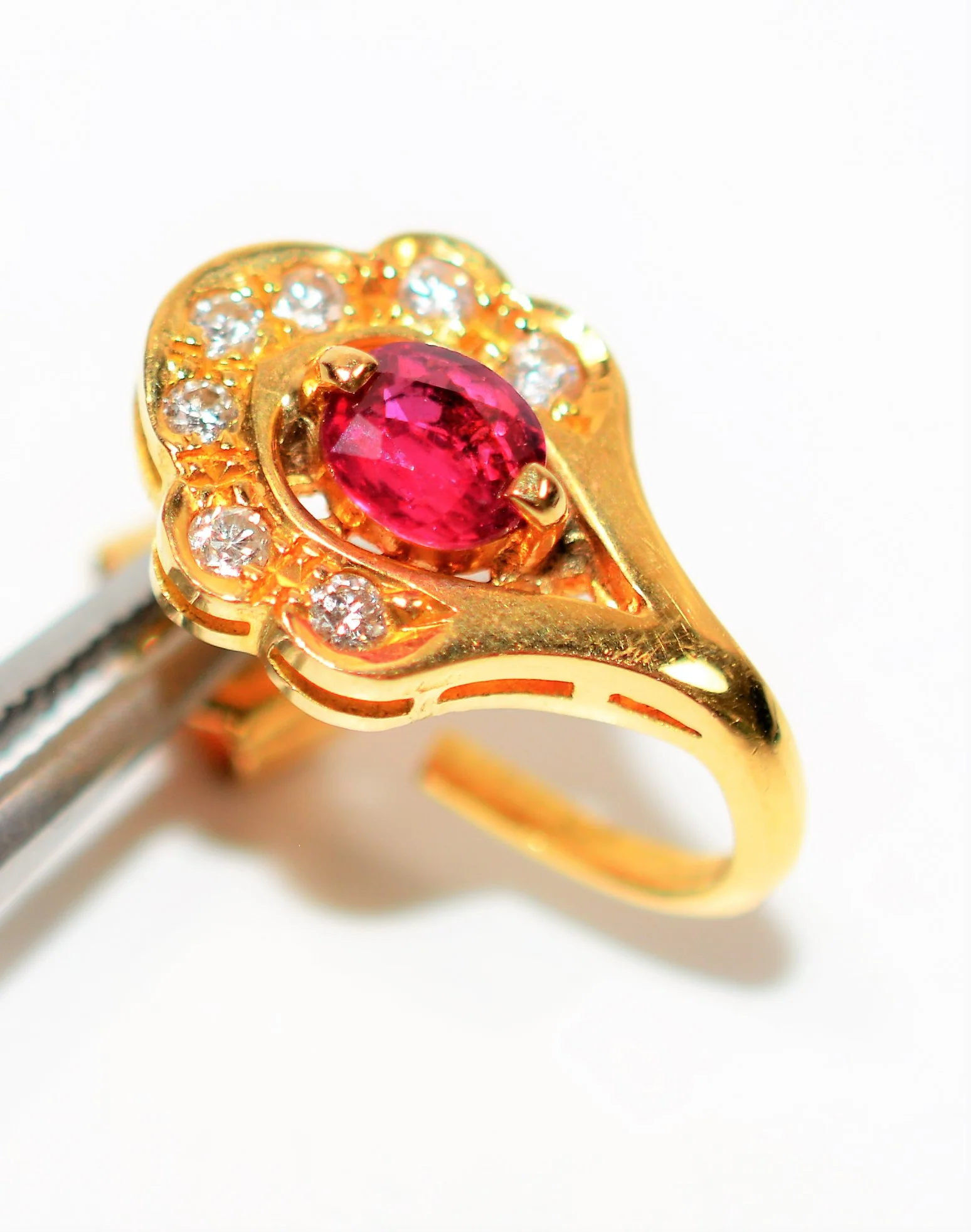 Natural Burmese Ruby & Diamond Earrings 18K Solid Gold 1.25tcw Ruby Earrings Gemstone Earrings Cocktail Earrings Statement Women's Earrings - Image 5