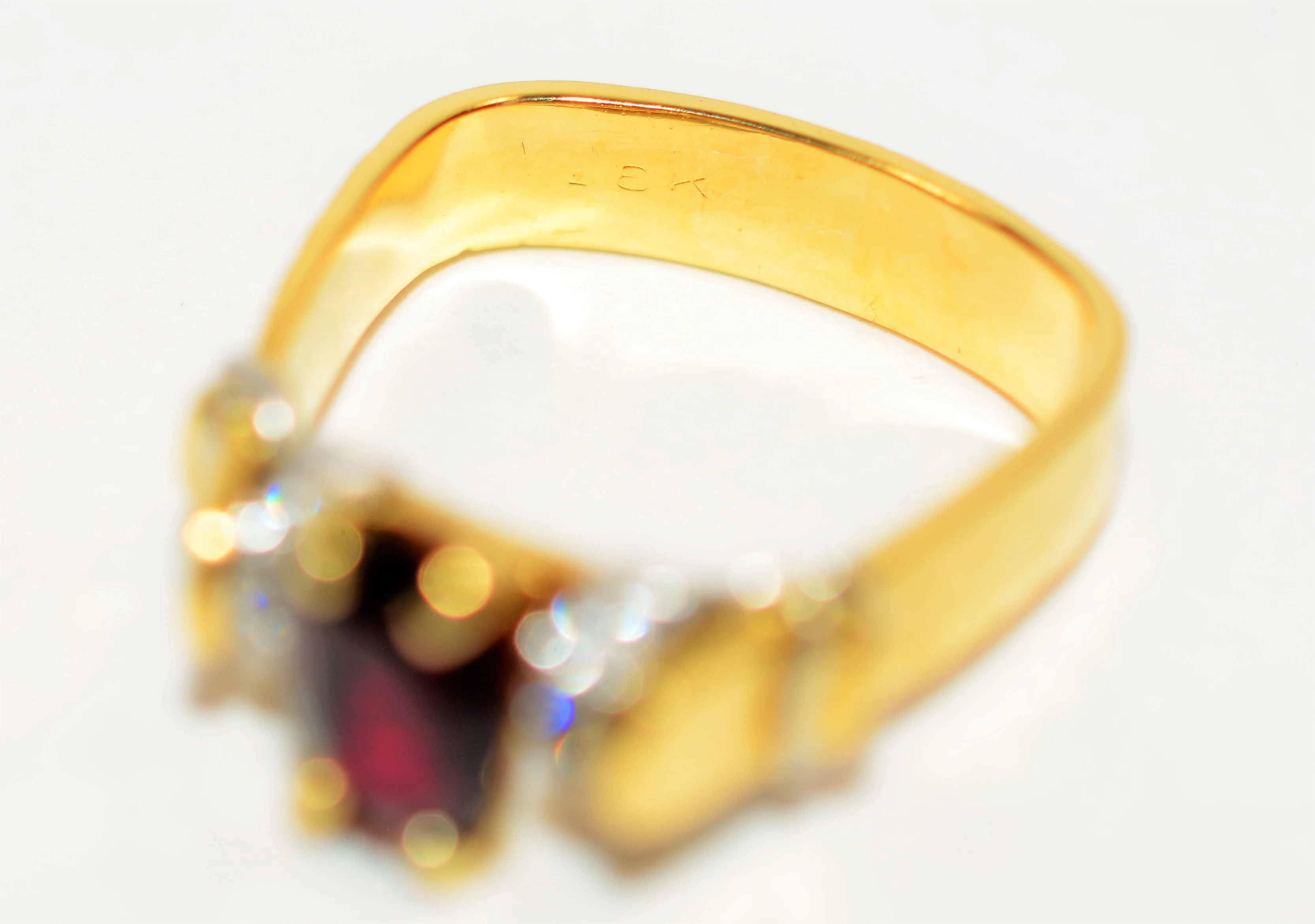 Natural Spinel & Diamond Ring 18K Solid Gold 1.63tcw Gemstone Ring Cocktail Ring Red Spinel Ring Statement Ring Vintage Ring June Birthstone - Image 6