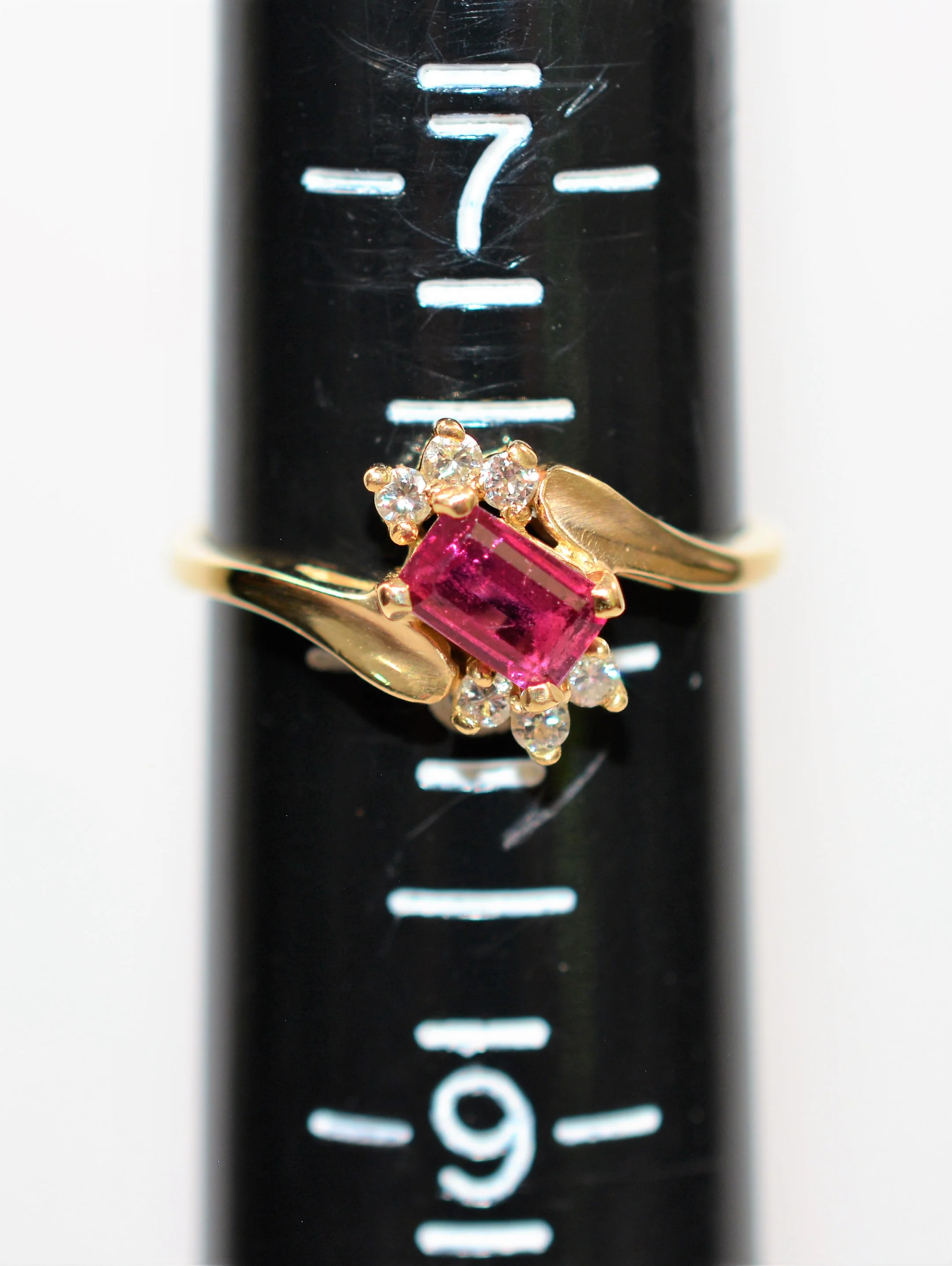 Natural Rubellite & Diamond Ring 14K Solid Gold .67tcw Pink Tourmaline Ring Statement Ring Womens Ring Gemstone Ring Birthstone Ring Jewelry - Image 9