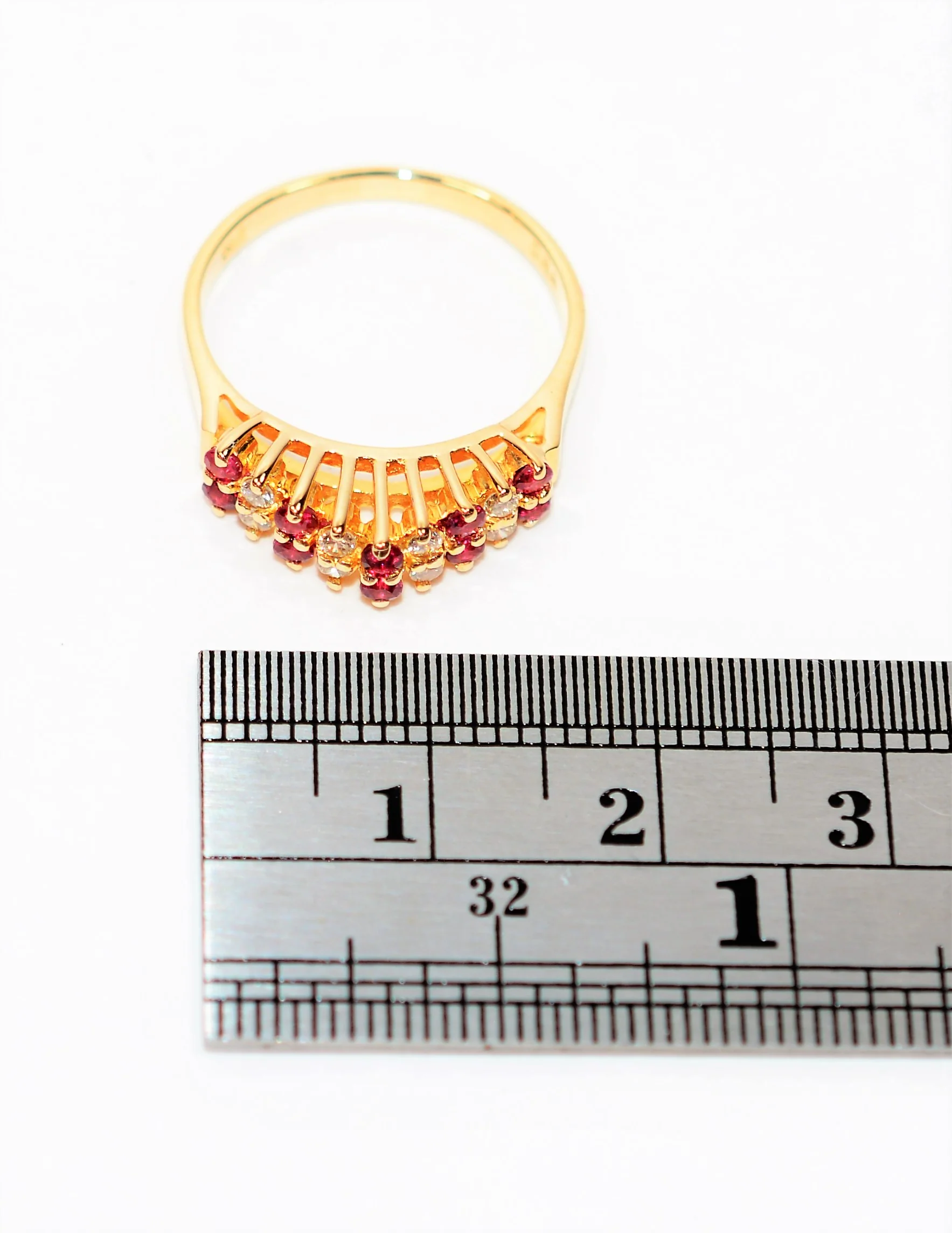 Natural Ruby & Diamond Ring 14K Solid Gold .27tcw Ruby Ring Cluster Ring Gemstone Ring July Birthstone Ring Ladies Ring Fine Vintage Jewelry - Image 10