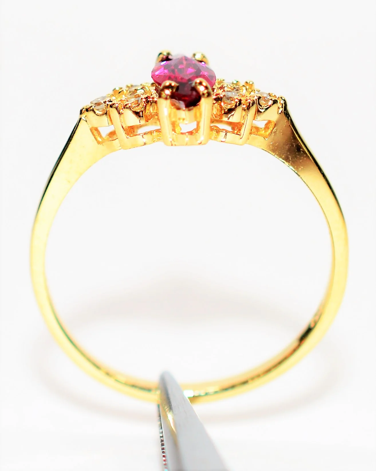 Natural Ruby & Diamond Ring 14K Solid Gold .56tcw Ruby Ring Marquise Ring Gemstone Ring July Birthstone Engagement Ring Women's Ring Estate - Image 3