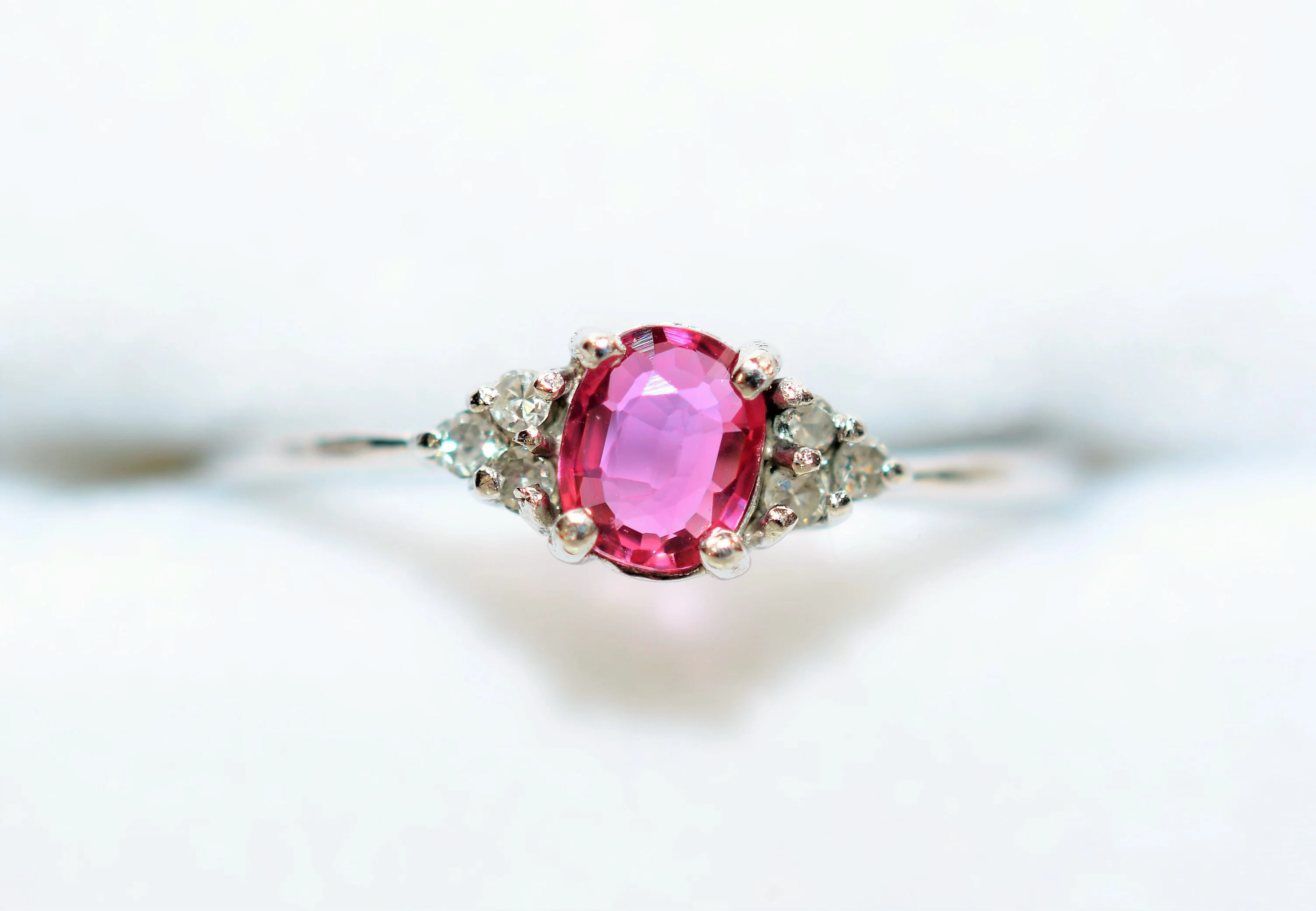 Natural Ruby & Diamond Ring Platinum .31tcw Ruby Ring Gemstone Ring Statement Ring July Birthstone Ring Engagement Ring Vintage Women's Ring - Image 5