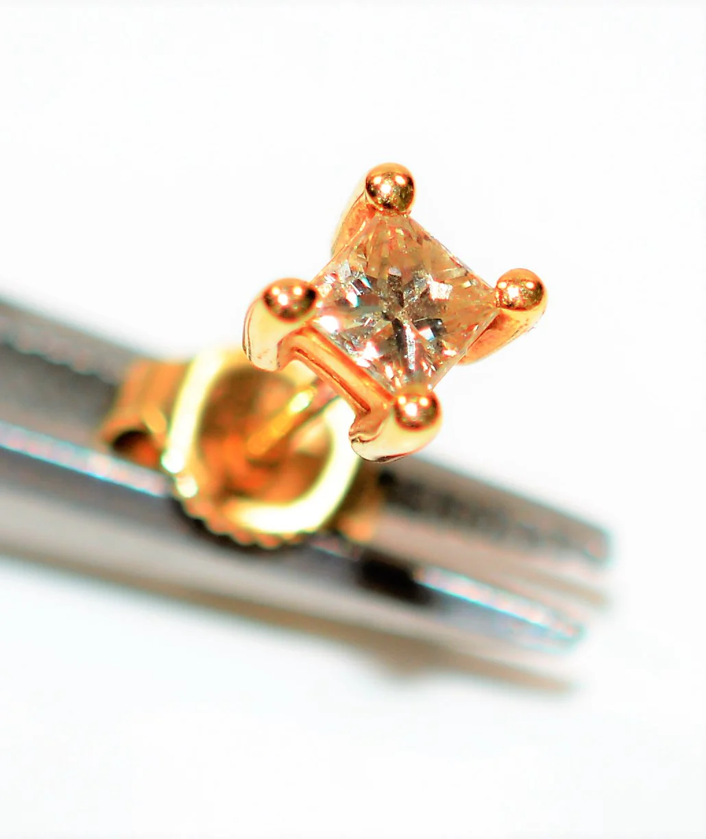Natural Diamond Earrings 14K Solid Gold .40tcw Solitaire Earrings Stud Earrings Gemstone Earrings Statement Earrings Fine Estate Jewellery - Image 3