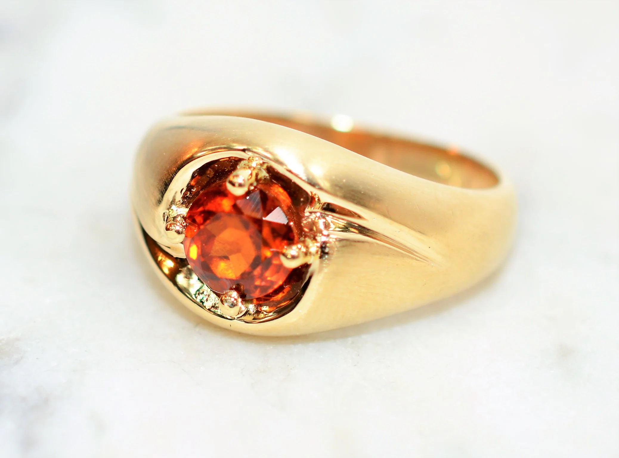 Natural Spessartine Mandarin Garnet Ring 10K Solid Gold 1.87ct Solitaire Ring Spessartine Ring Orange Ring Birthstone Ring Estate Men's Ring - Image 8