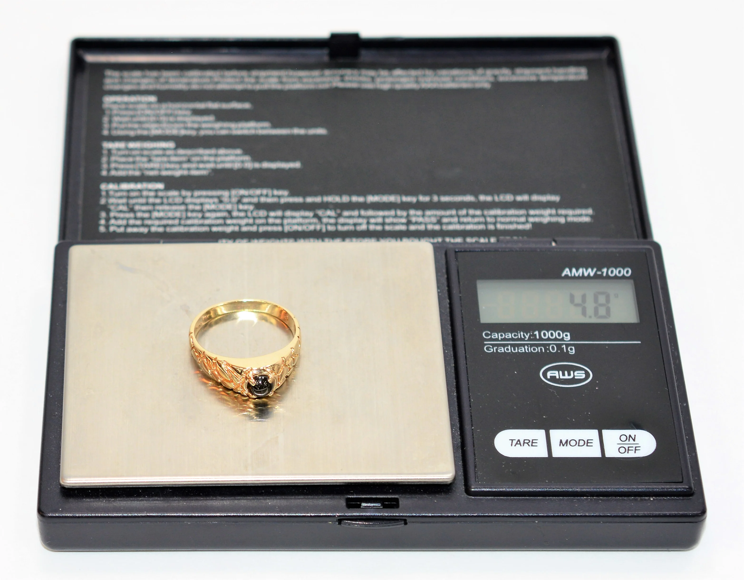 Natural Star Sapphire Ring 10K Solid Gold .50ct Ring Solitaire Ring Gemstone Ring Cocktail Ring Statement Ring Men's Ring Fine Vintage Ring - Image 11