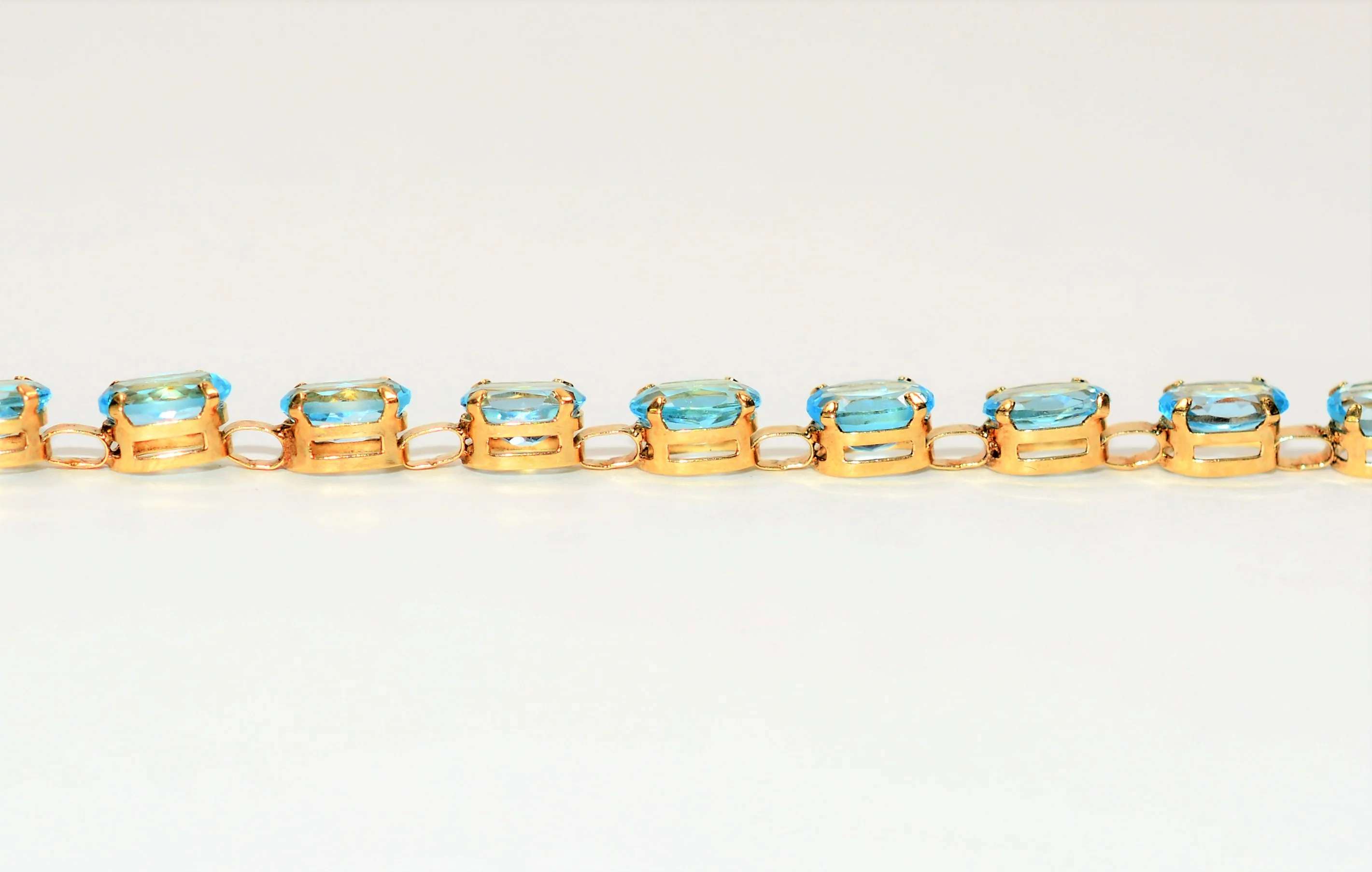 Natural Swiss Blue Topaz Bracelet 10K Solid Gold 11.60tcw Gemstone Bracelet Tennis Bracelet Birthstone Bracelet Women's Bracelet Fine Jewelry - Image 3