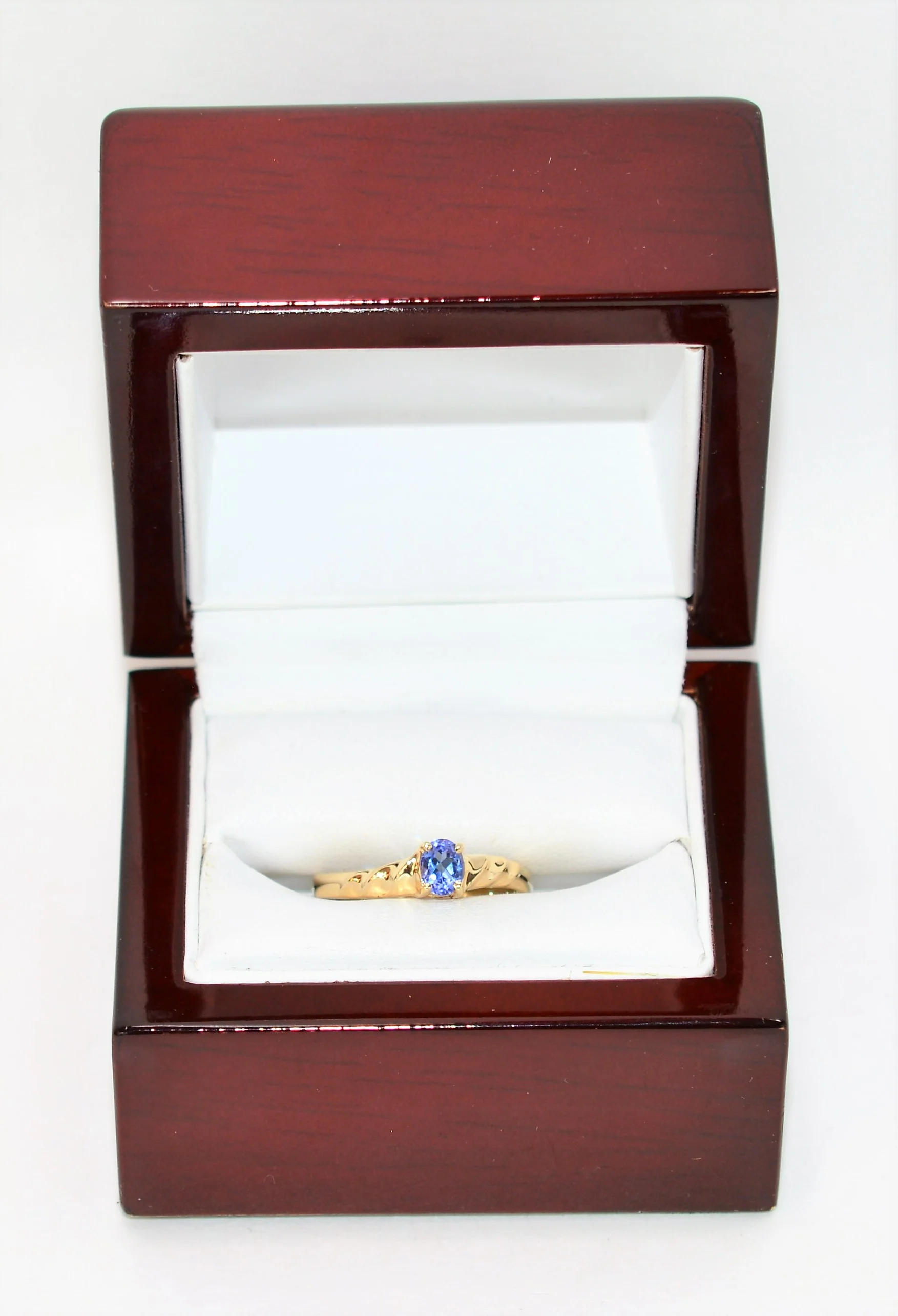 Natural Tanzanite Ring 10K Solid Gold .37ct Solitaire Ring Statement Ring Gemstone Ring Stackable Ring Engagement Ring December Birthstone - Image 12