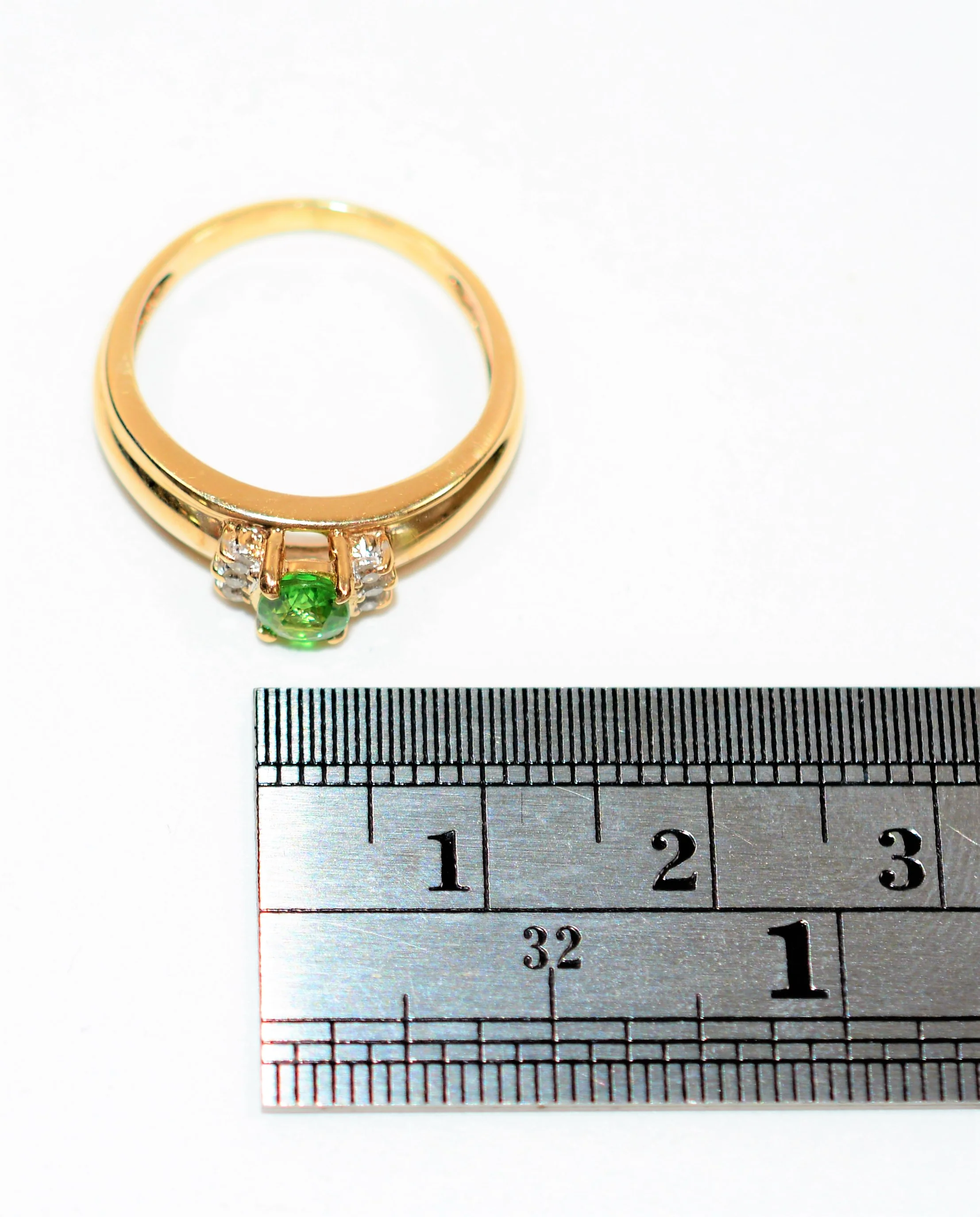 Natural Tsavorite Garnet & Diamond Ring 10K Solid Gold .52tcw Gemstone Ring Green Ring January Birthstone Ring Garnet Ring Fine Women's Ring - Image 11