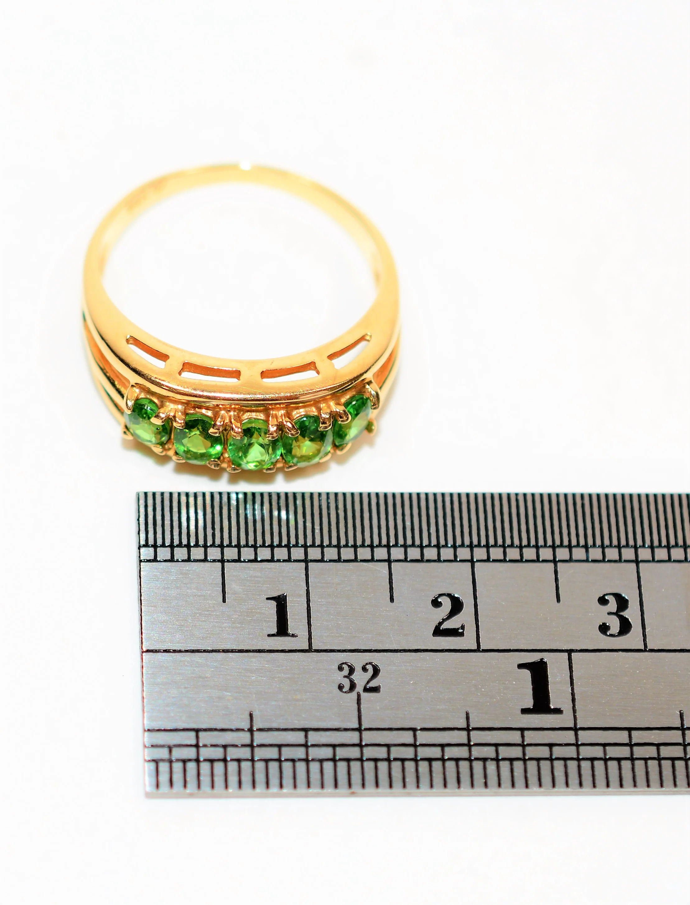 Natural Tsavorite Garnet Ring 14K Solid Gold 1.35tcw Multi-Stone Ring Cluster Ring Statement Ring Women's Ring Estate Jewelry Vintage Ring - Image 11