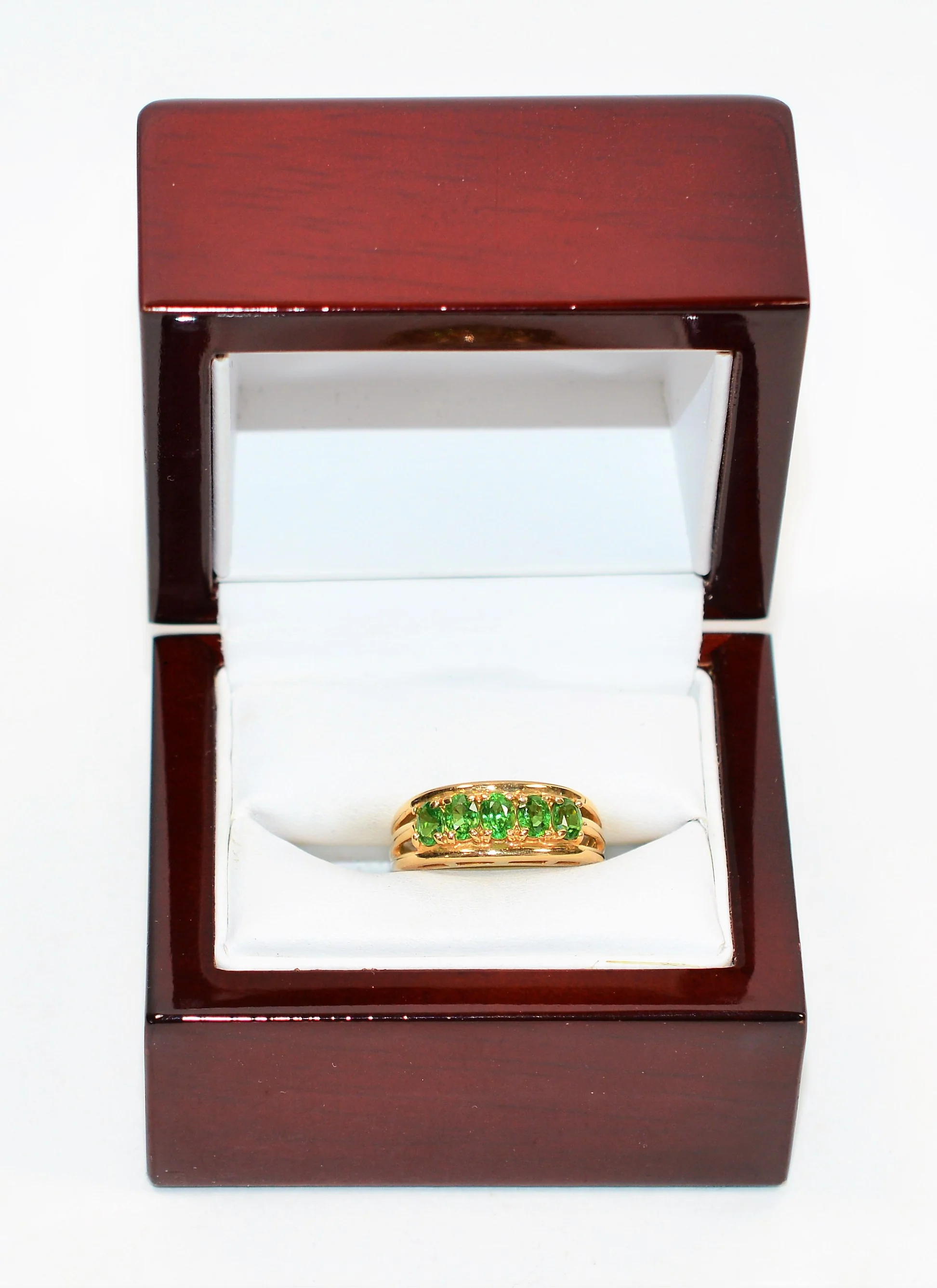Natural Tsavorite Garnet Ring 14K Solid Gold 1.35tcw Multi-Stone Ring Cluster Ring Statement Ring Women's Ring Estate Jewelry Vintage Ring - Image 12