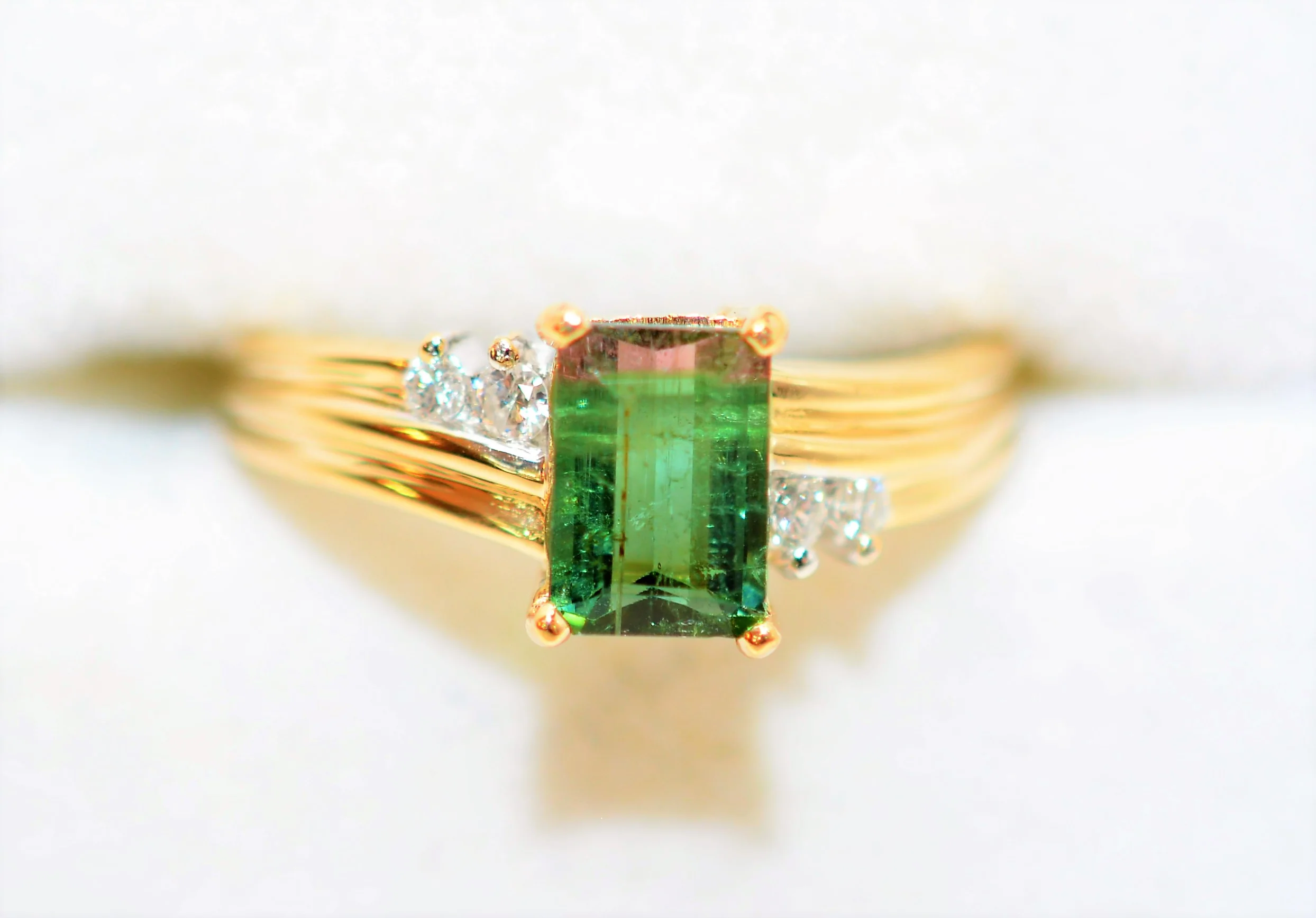 Natural Watermelon Tourmaline & Diamond Ring 14K Solid Gold 1.07tcw Tourmaline Ring Gemstone Ring Women's Ring Ladies Ring Birthstone Ring - Image 5